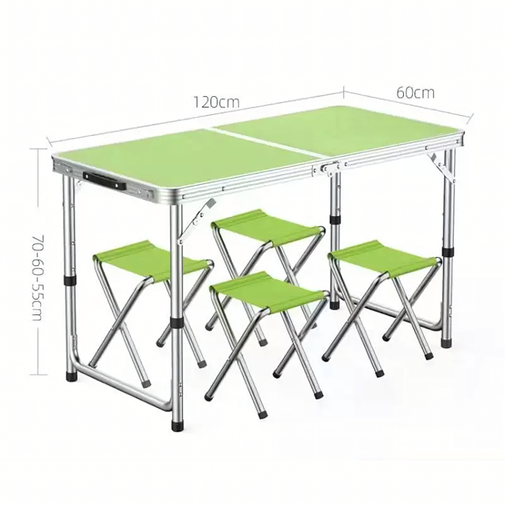57x Set Folding Camping Table with 4 Chairs and Carrying Case