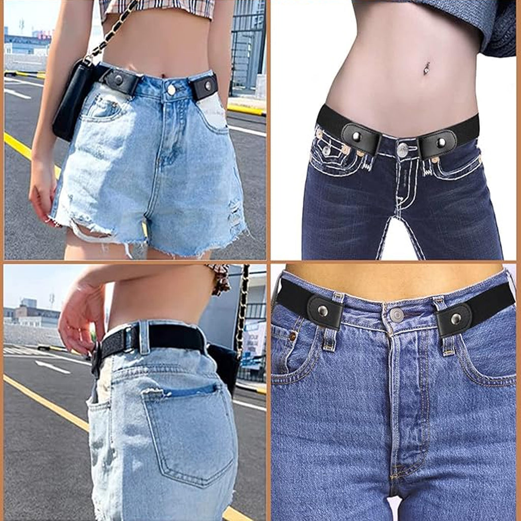 Elastic Adjustable Women's and Men's Pants Belt Without Buckle