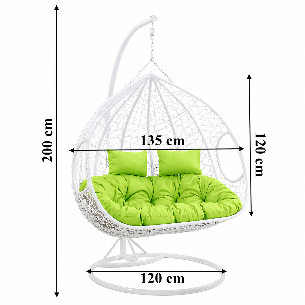 Double Hanging Cocoon Chair Swing Basket 200kg White
