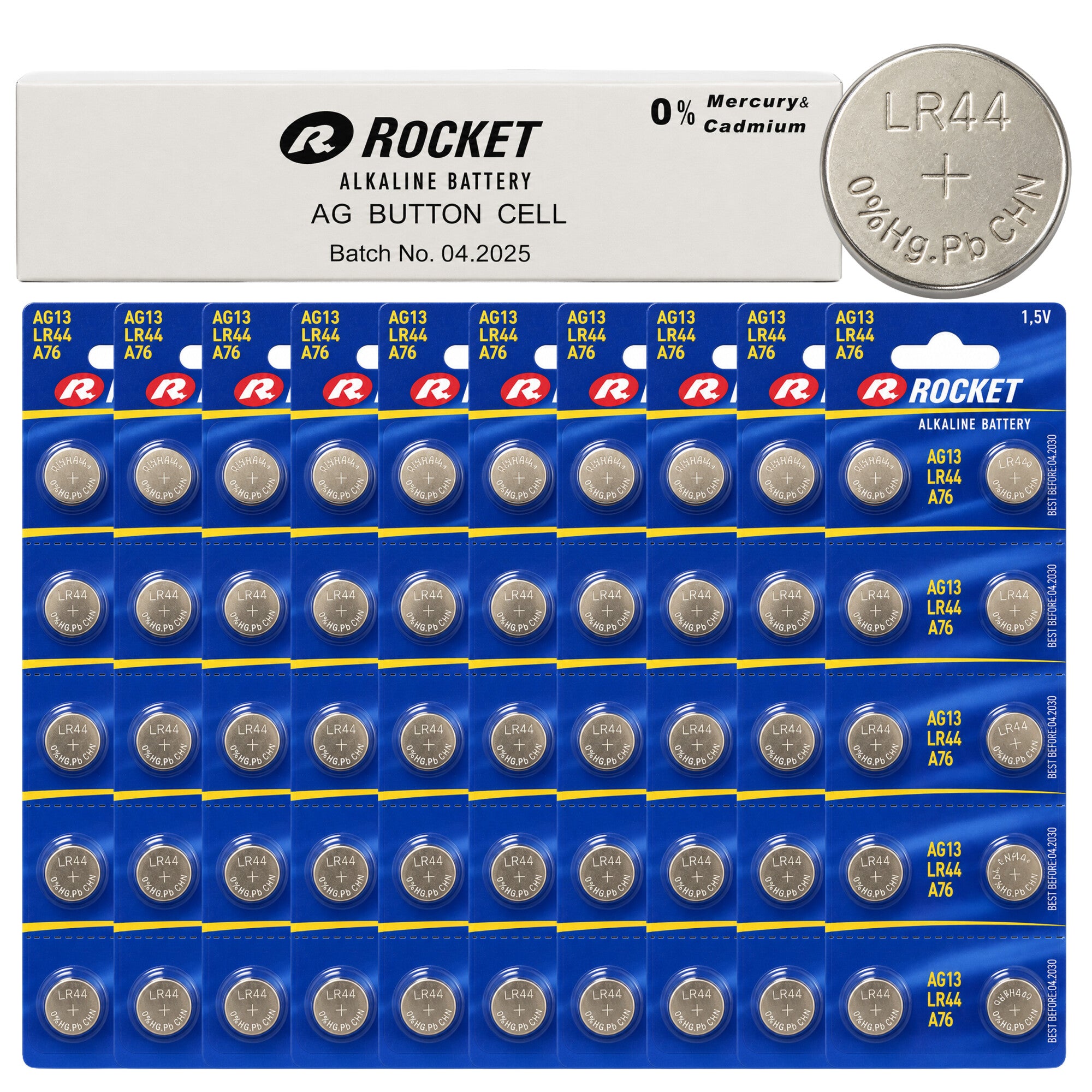 Leeliselised nööppatareid AG13 LR44 1,5 V 200 tk AG13-15831