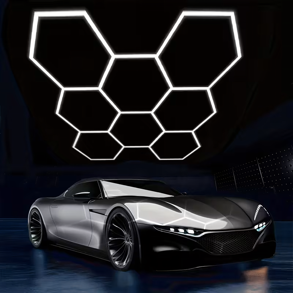 LED kuusnurkne lambipaneel valgustus töökotta garaaži koju 257x244cm 280W 6500K