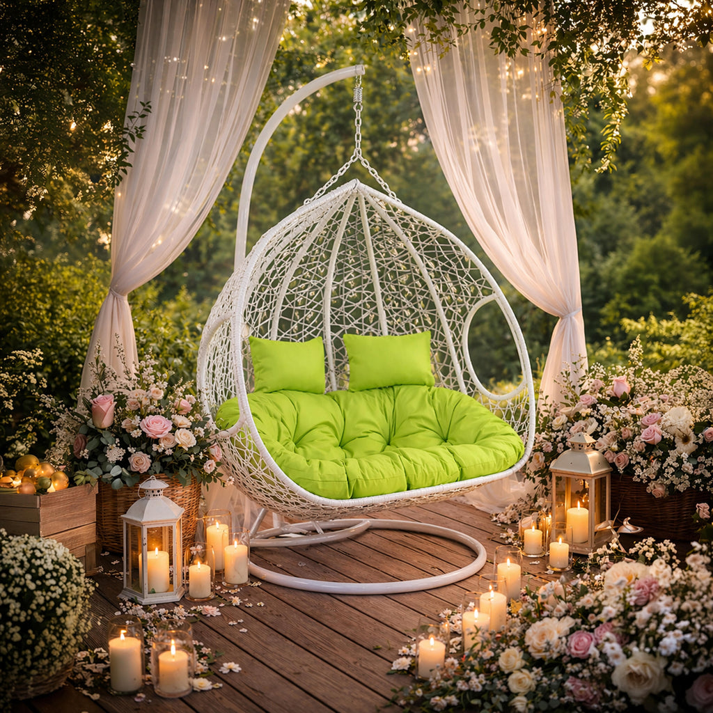 Double Hanging Cocoon Chair Swing Basket 200kg White