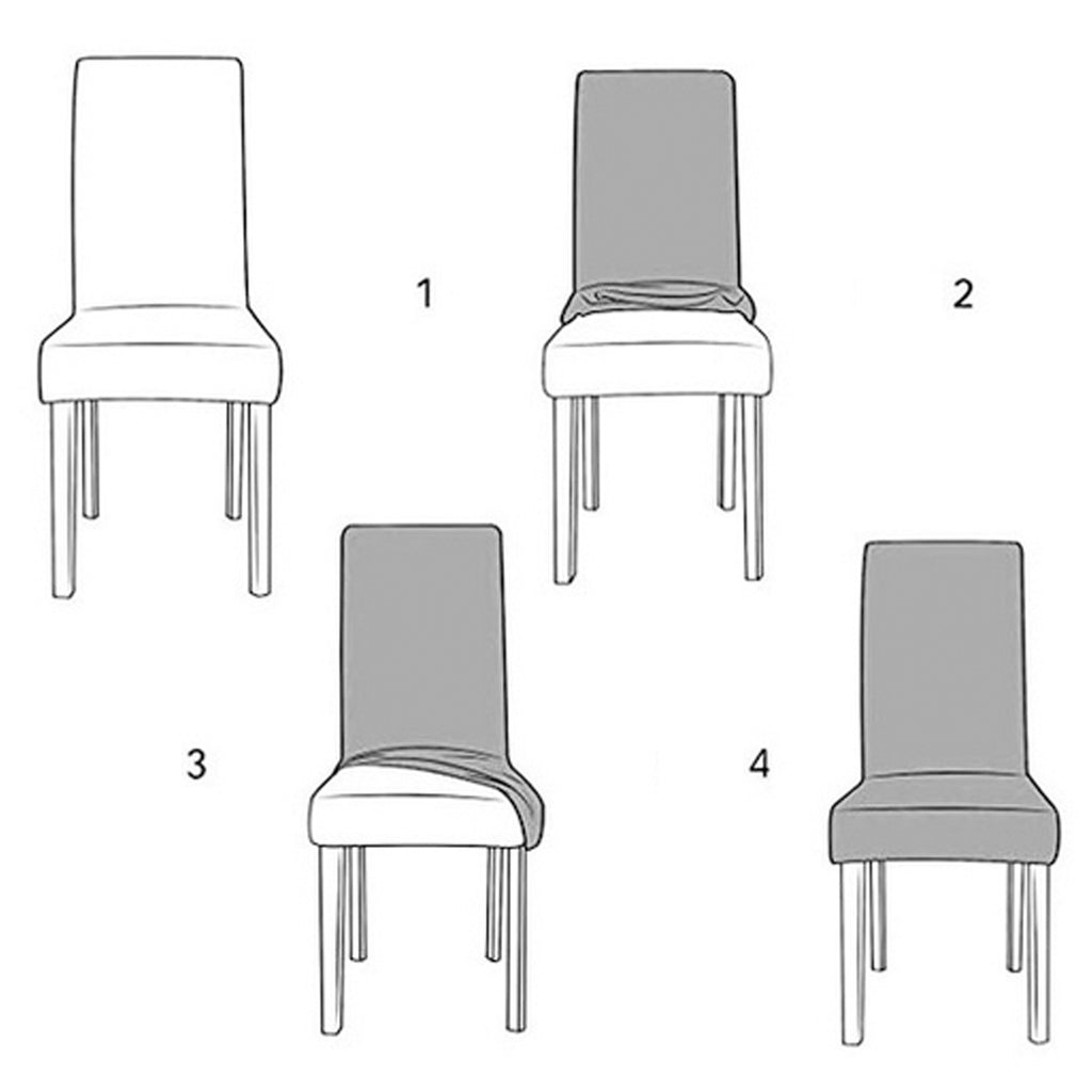 8x Chair Cover Seat Strong Universal Flexible with Elastic Band Soft