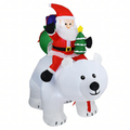 XXL 210cm Inflatable Santa on Bear LED Christmas Decoration