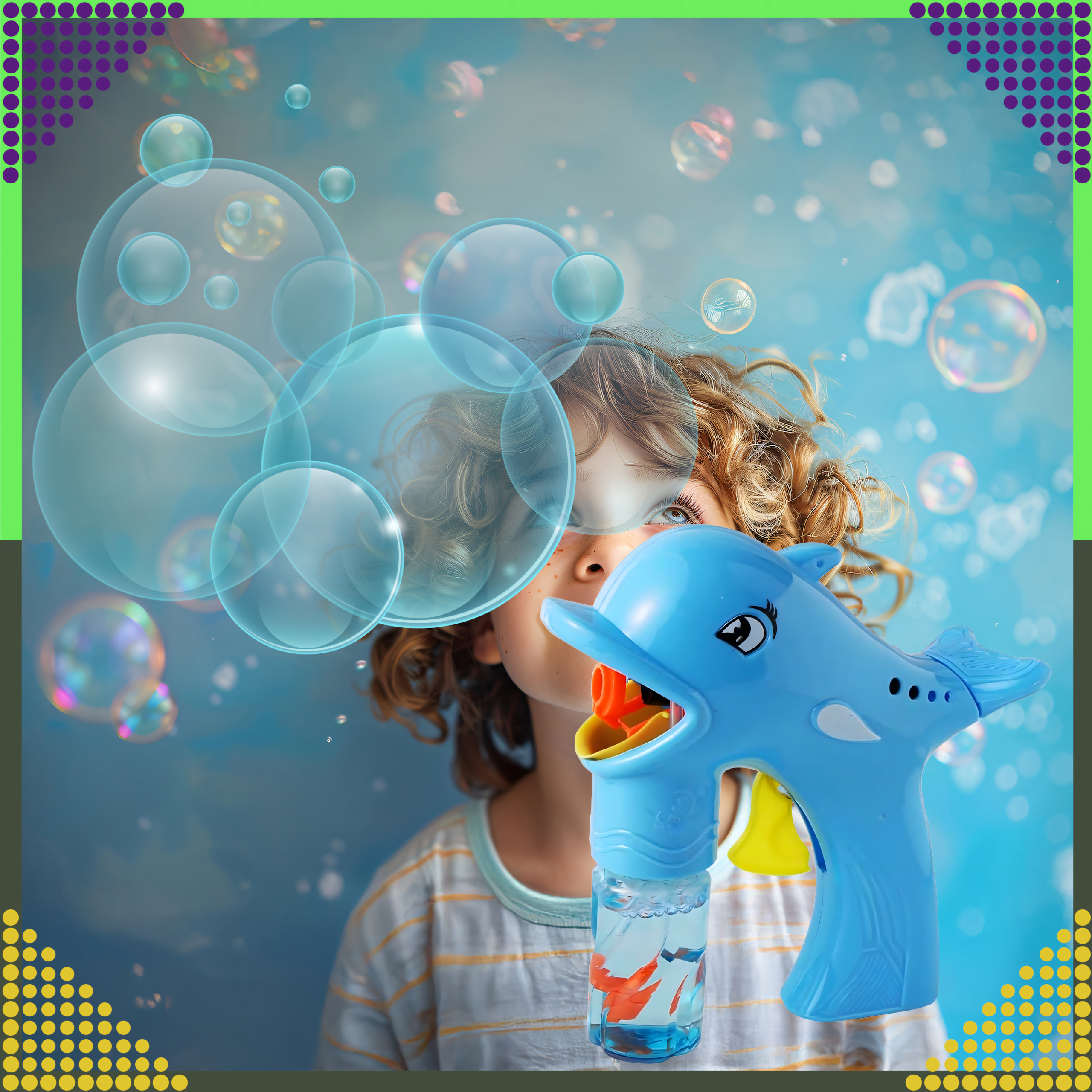 Bubble Gun Soap Bubble Machine Generator Dolphin Liquid