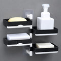 432x Bathroom Soap Dish 4-Tier Rotating Shelf with Drain