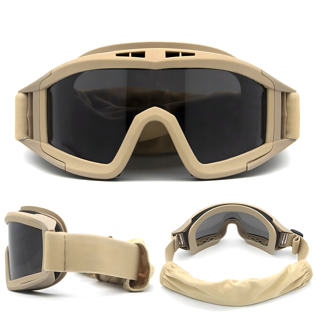 Tactical Military Protective Shooting Goggles Sand Color