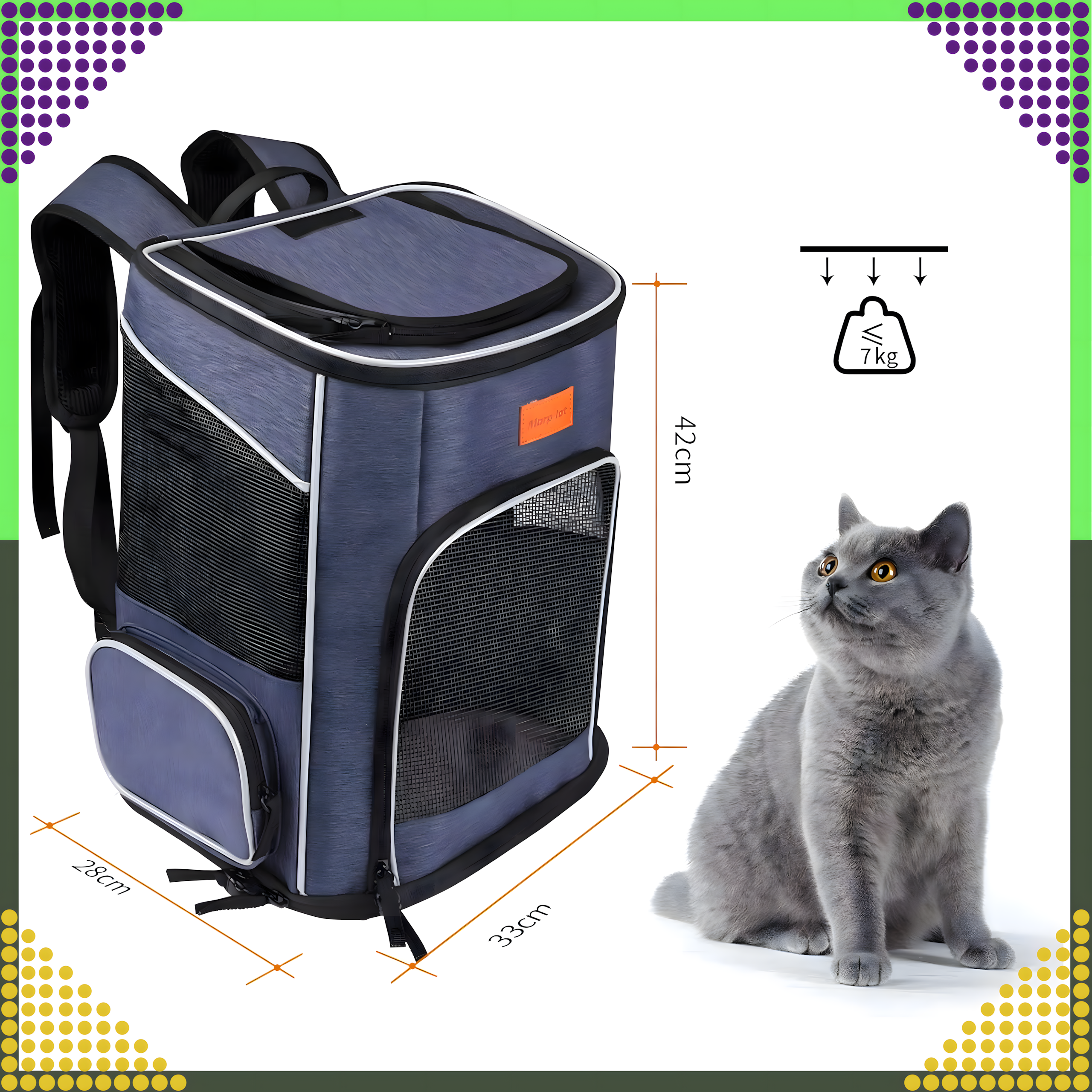 Seljakott kassile ja koerale, ventileeritav kandekott, suur lemmikloomade mänguaedik