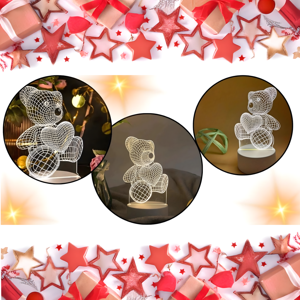 NICE DREAM Karu 3D-illusiooniga öölamp USB lauavalgusti laste magamistuppa