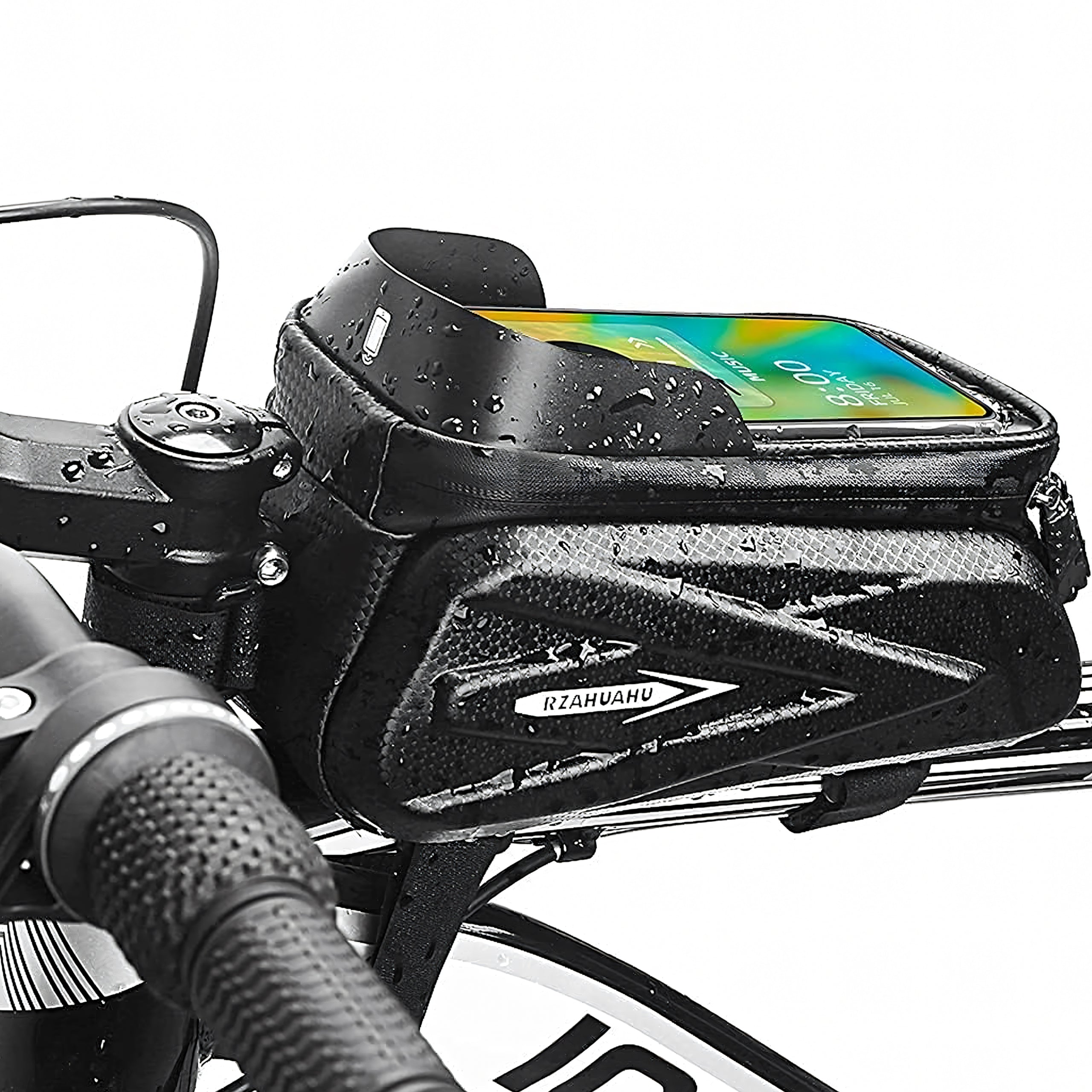 Waterproof Bicycle Handlebar Bag with Touchscreen Phone Case