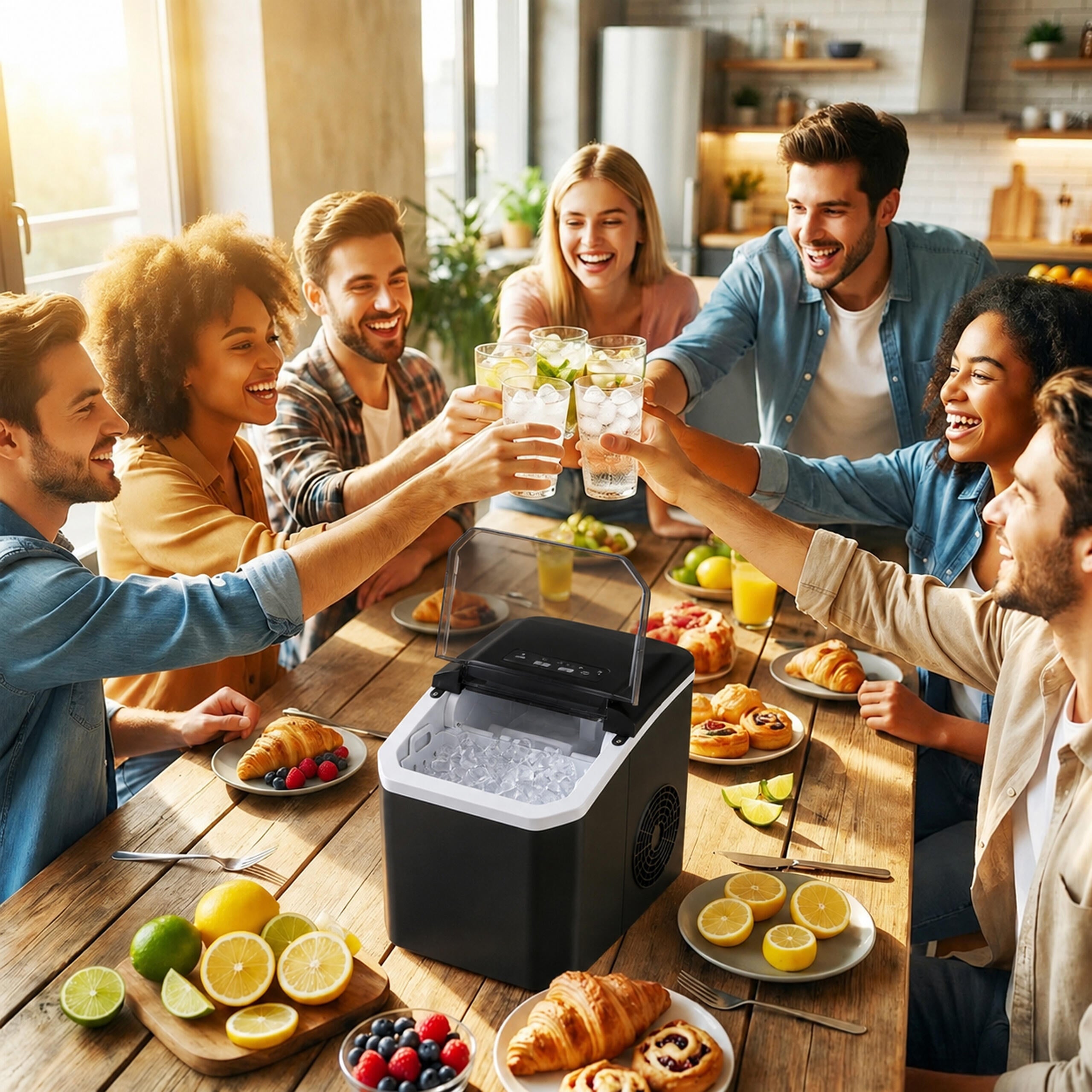 Home Ice Cube Maker 12kg Capacity Express Ice Machine