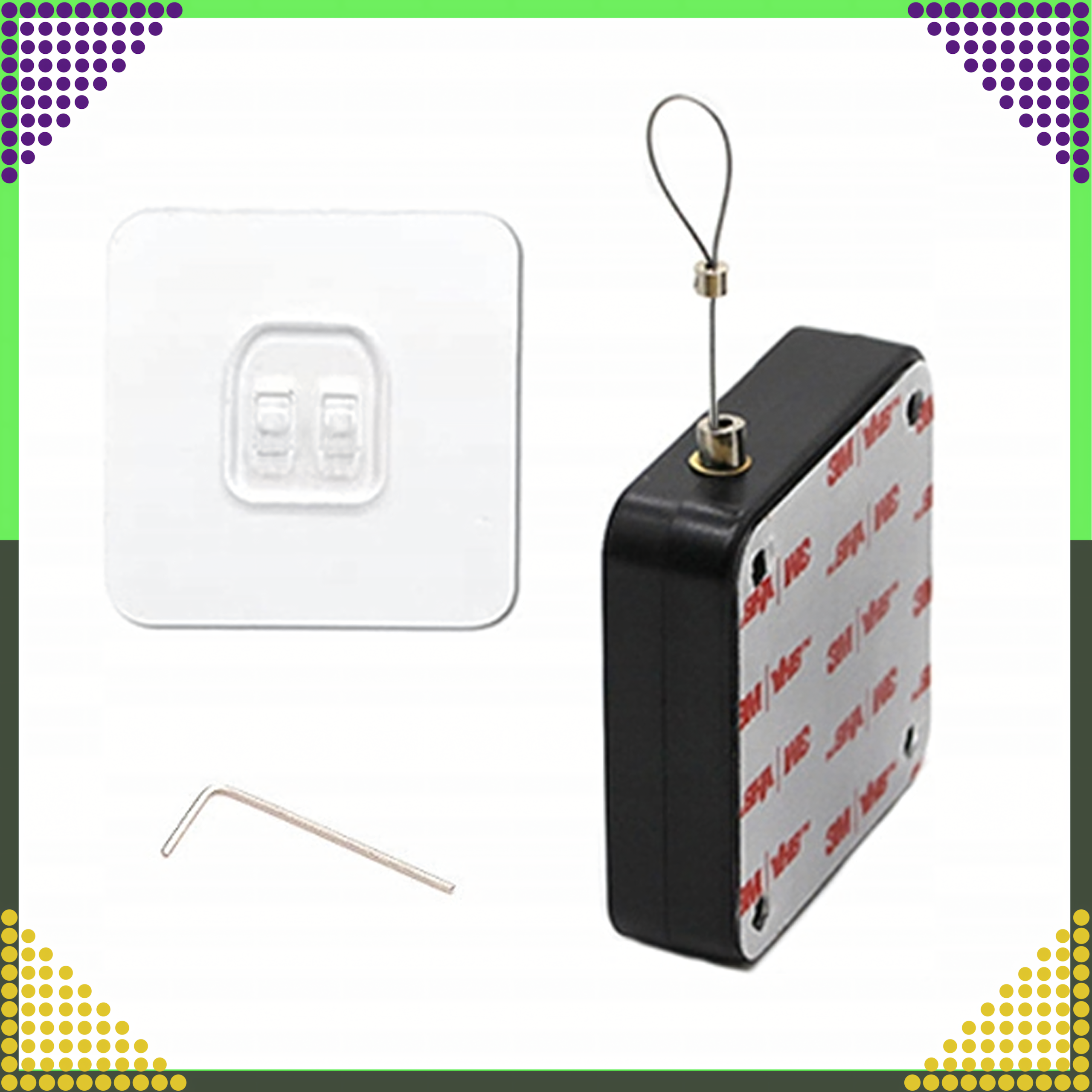 Self-Adhesive Retractable Door Closer with Steel Cable 800g 1.2m