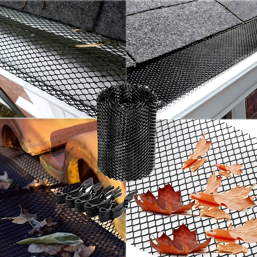 Gutter Leaf and Debris Guard Mesh 0.15x6m with Clips