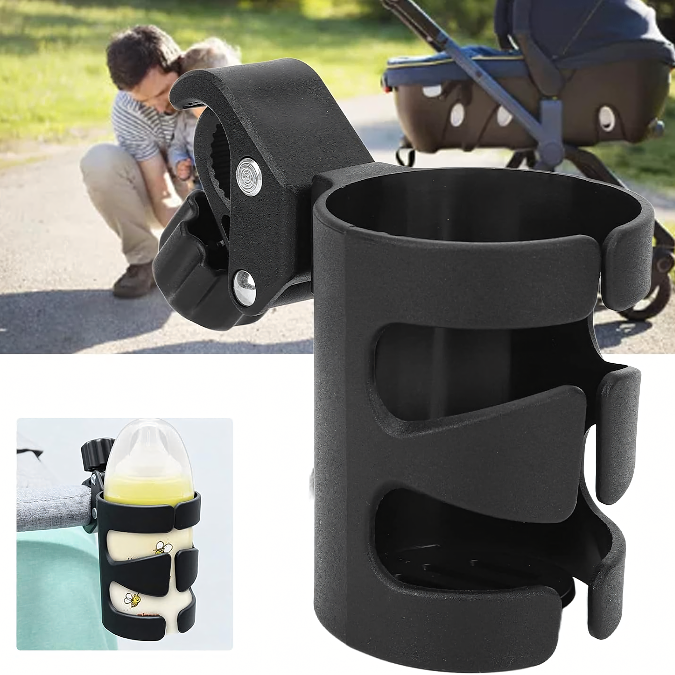 Joogi, tassi, pudeli korraldaja hoidik universaalsele jalgratta kärule