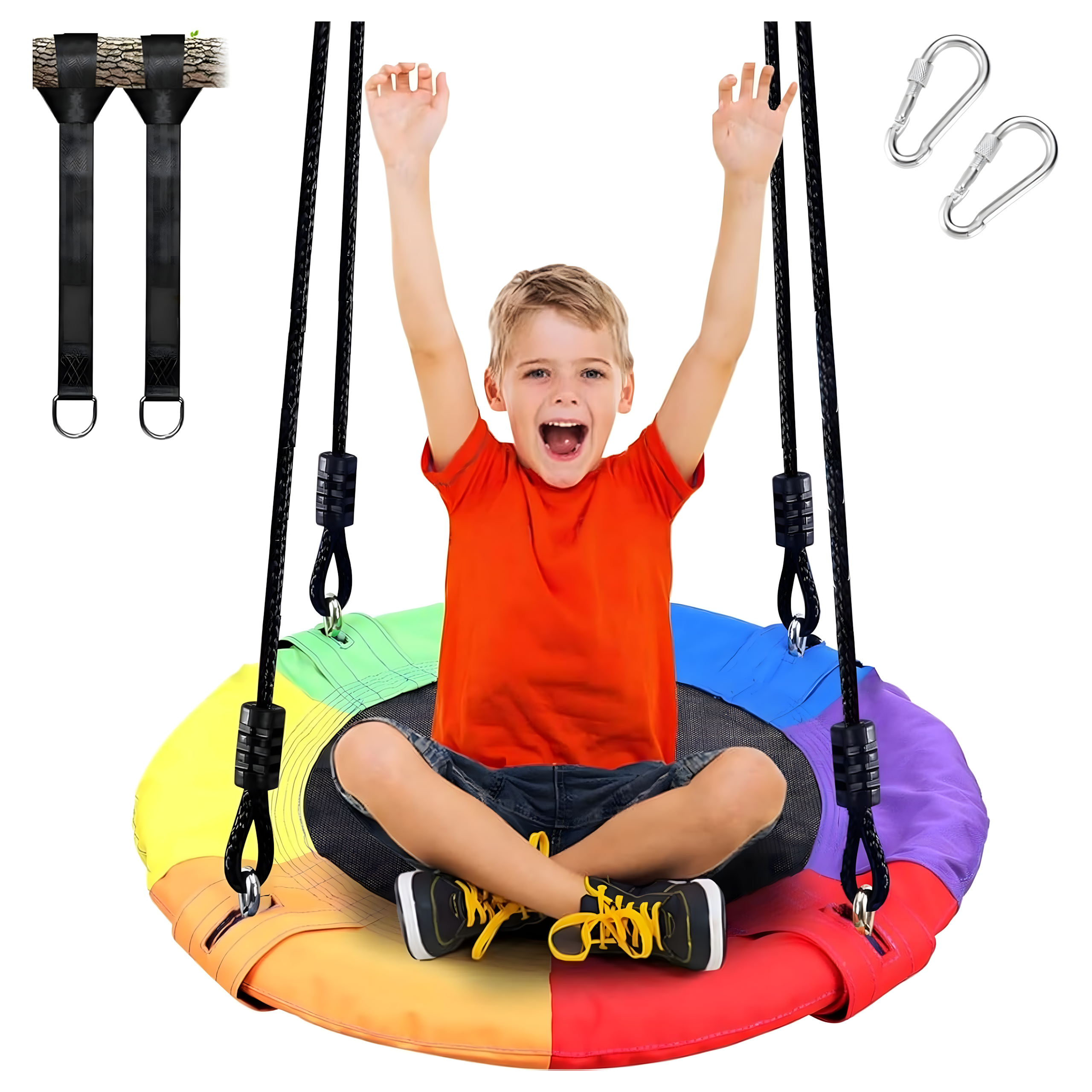 Large Garden Swing 100 cm Bird's Nest for Children with Hammock Frame