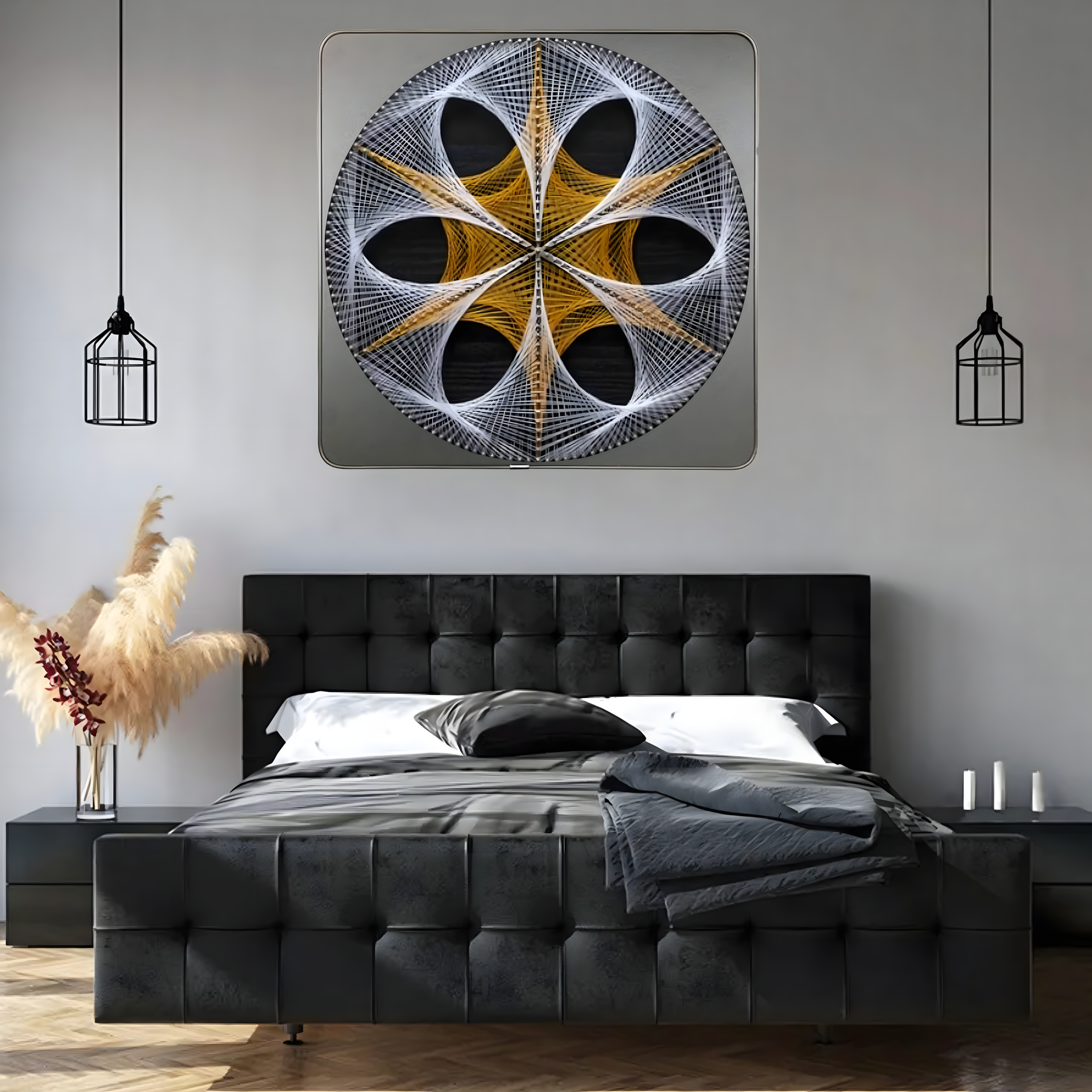 Loominguline komplekt niidikunsti põimimiseks, niidipildi raam 40x40 cm