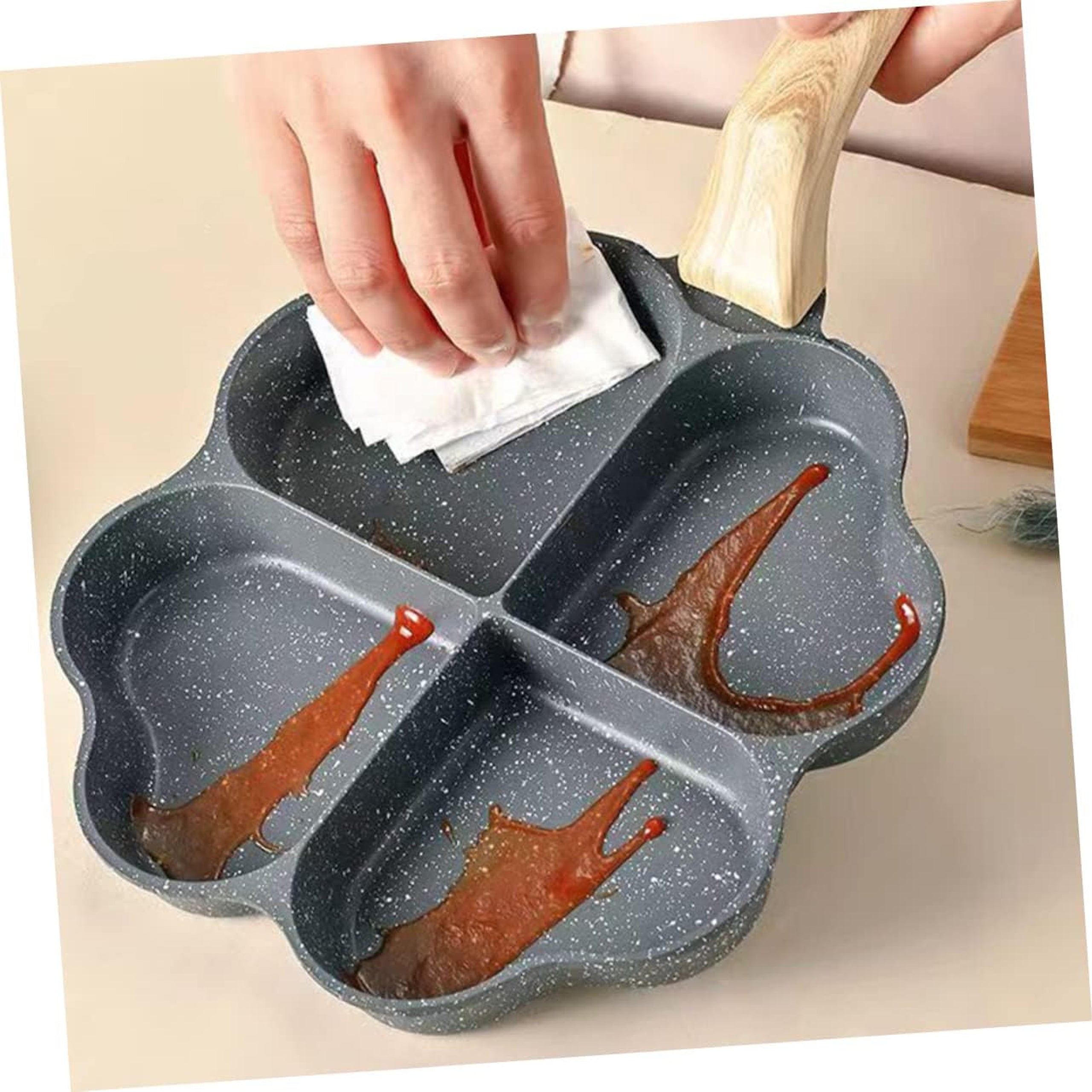 Heart-Shaped Frying Pan for Eggs, Pancakes, and Fritters Induction Compatible