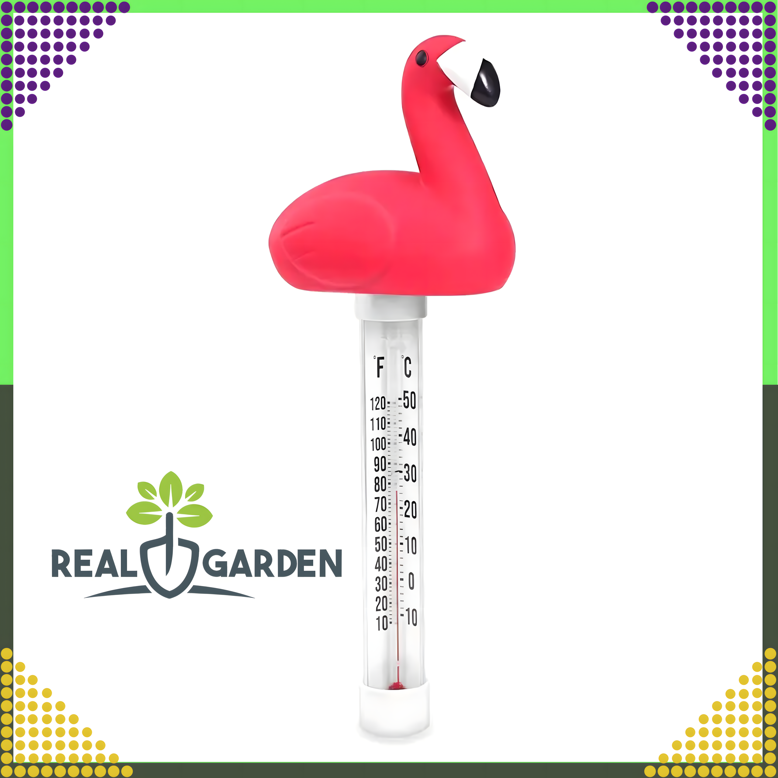 Ujuv basseinitermomeeter spaa ja basseini vee temperatuuri mõõtmiseks, flamingo, nööriga