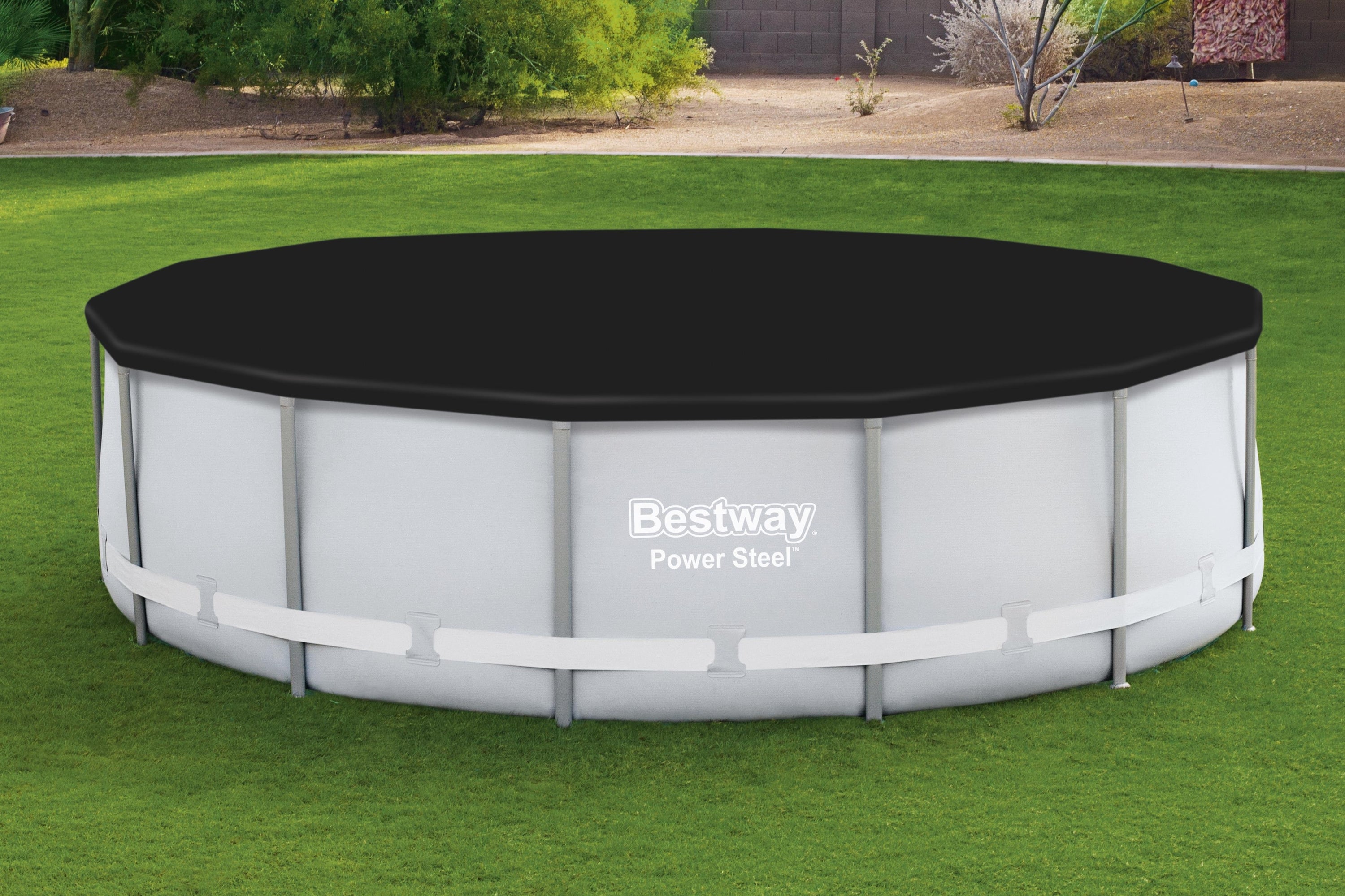 Bestway 58292 PVC basseinile kaitsekate, presendist, Ø 396cm, Black, ümmargune