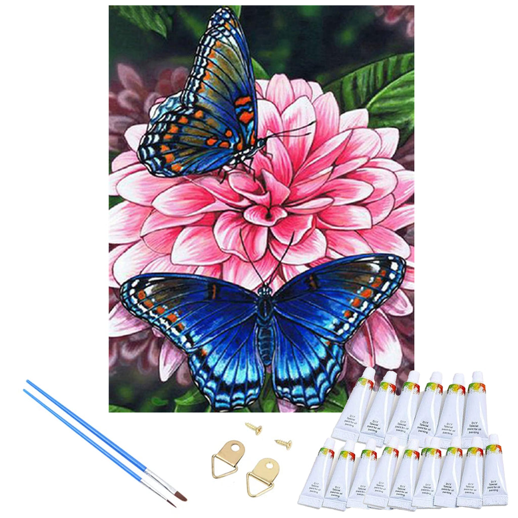 Numbrite järgi maalimise lõuend raamiga isetegemise komplekt pintslite ja värvidega 30x40