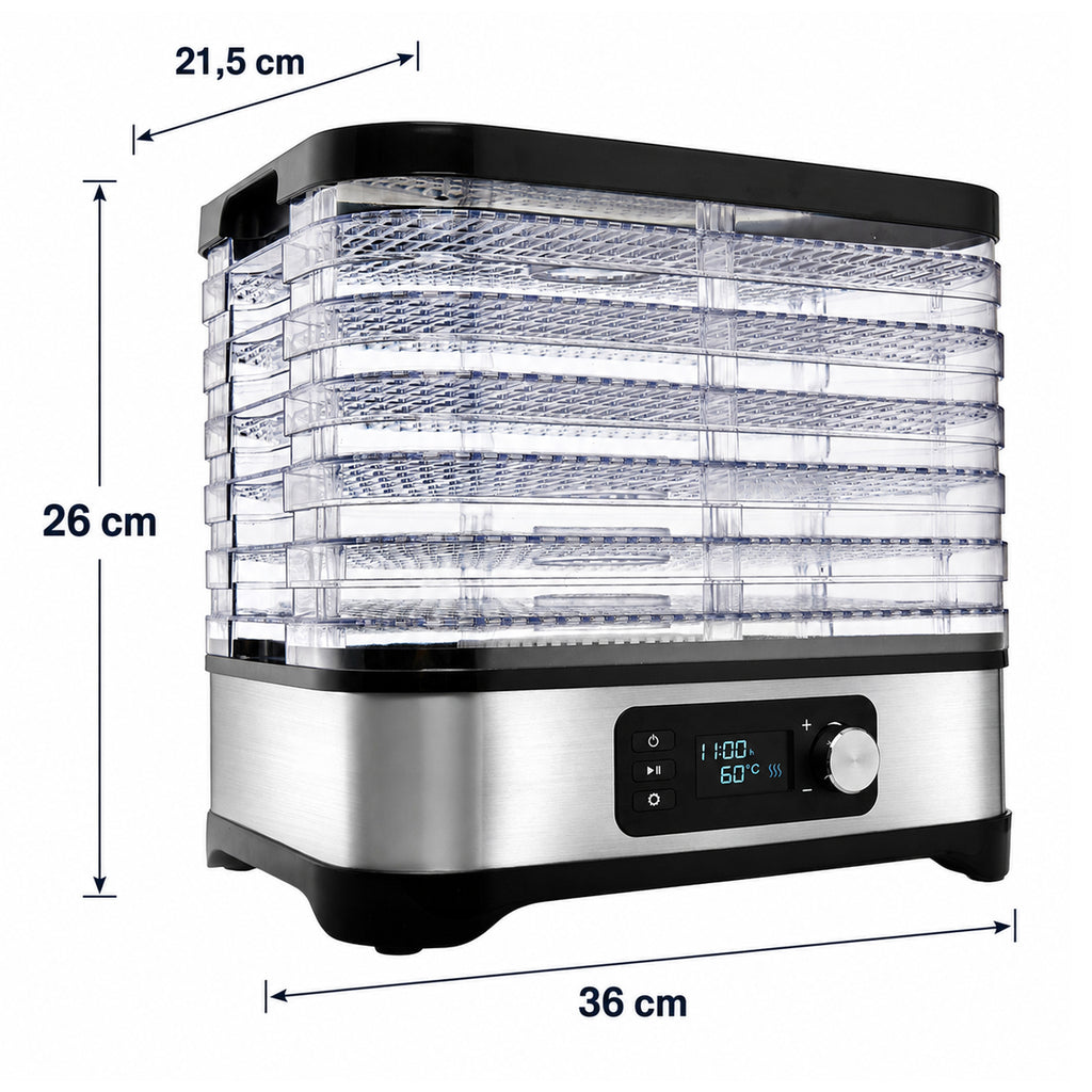 56 tk 600 W toidukuivatit seente, köögiviljade ja puuviljade kuivatamiseks, 6 riiuli ja LCD-ekraaniga RC-K-2491-15766