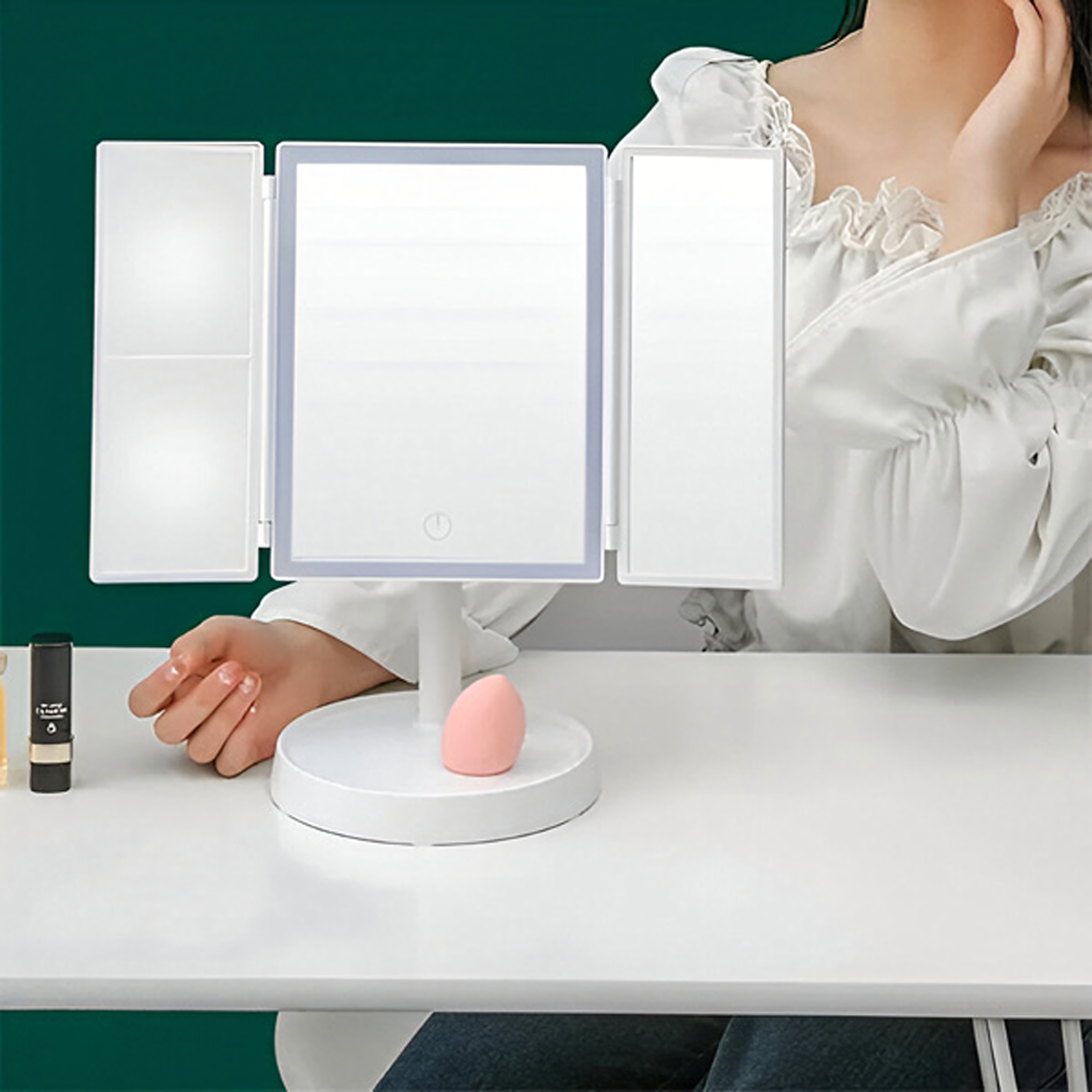 240x Led Illuminated Cosmetic Mirror Foldable Makeup Mirror x3