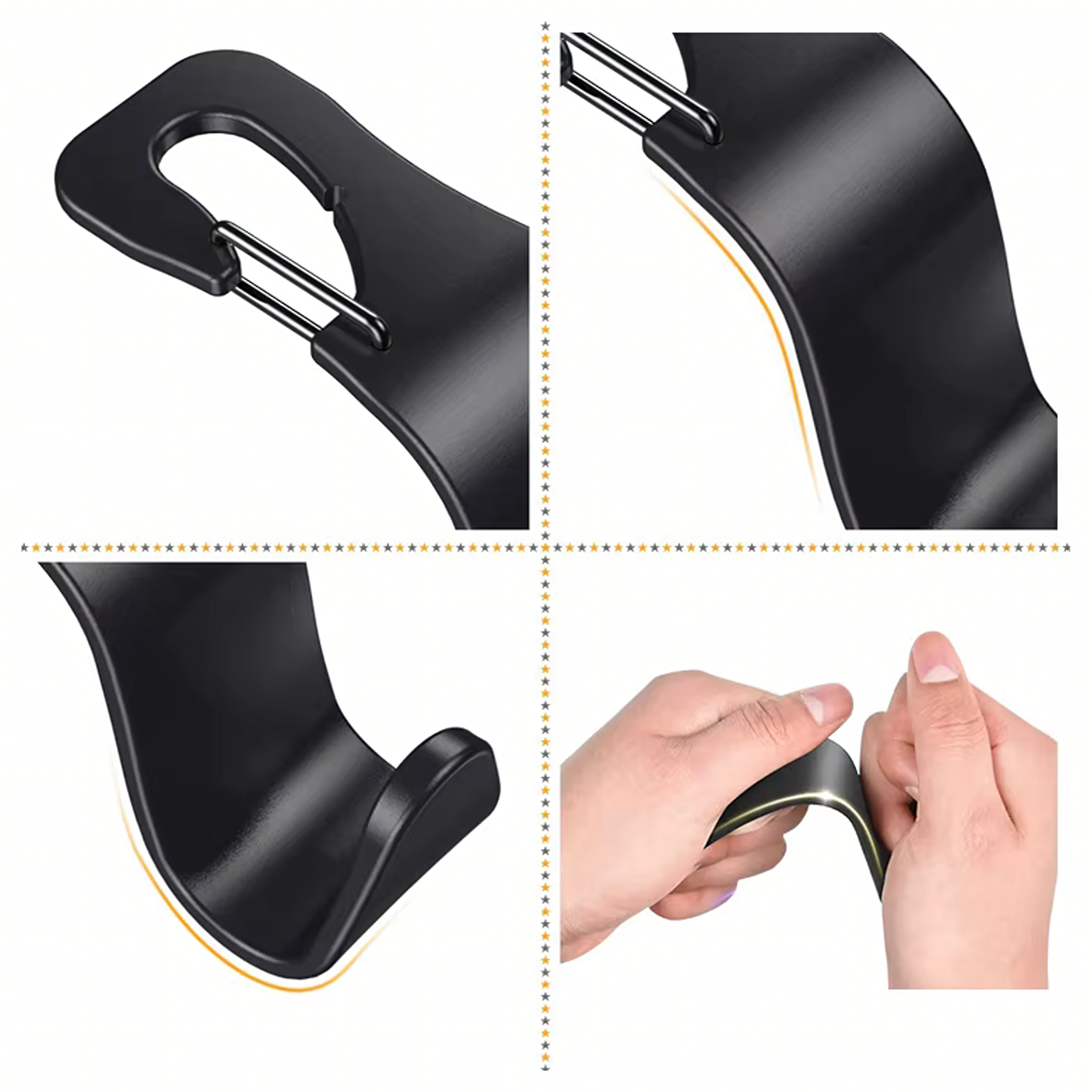 Komplekt 4 tk riidepuu konksuga peatugede hoidja ostude jaoks autoistmele