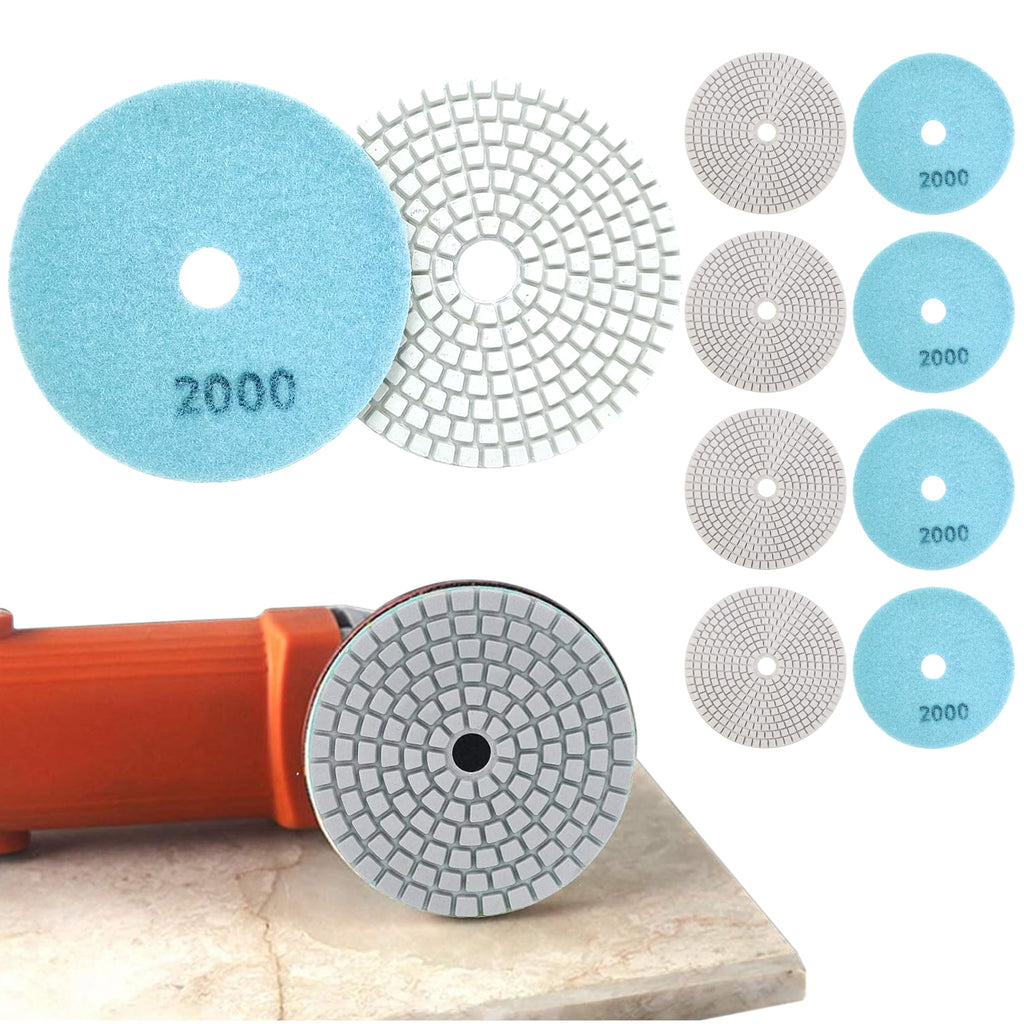 10x Diamond Polishing Disc 80mm for Grinding Porcelain Tiles with Velcro 2000
