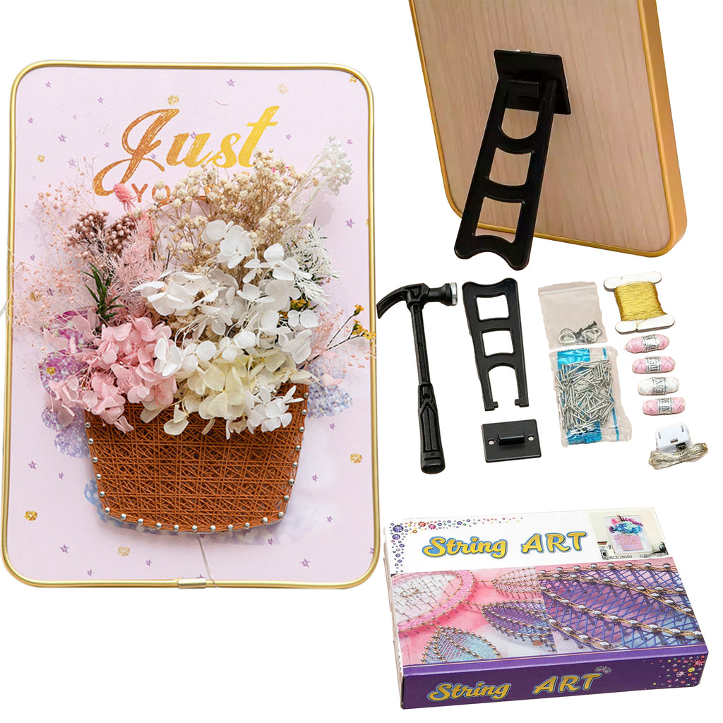 Loominguline komplekt niidikunstiks, Interroad tikkimine, LED-pilt raamis 21x30 cm