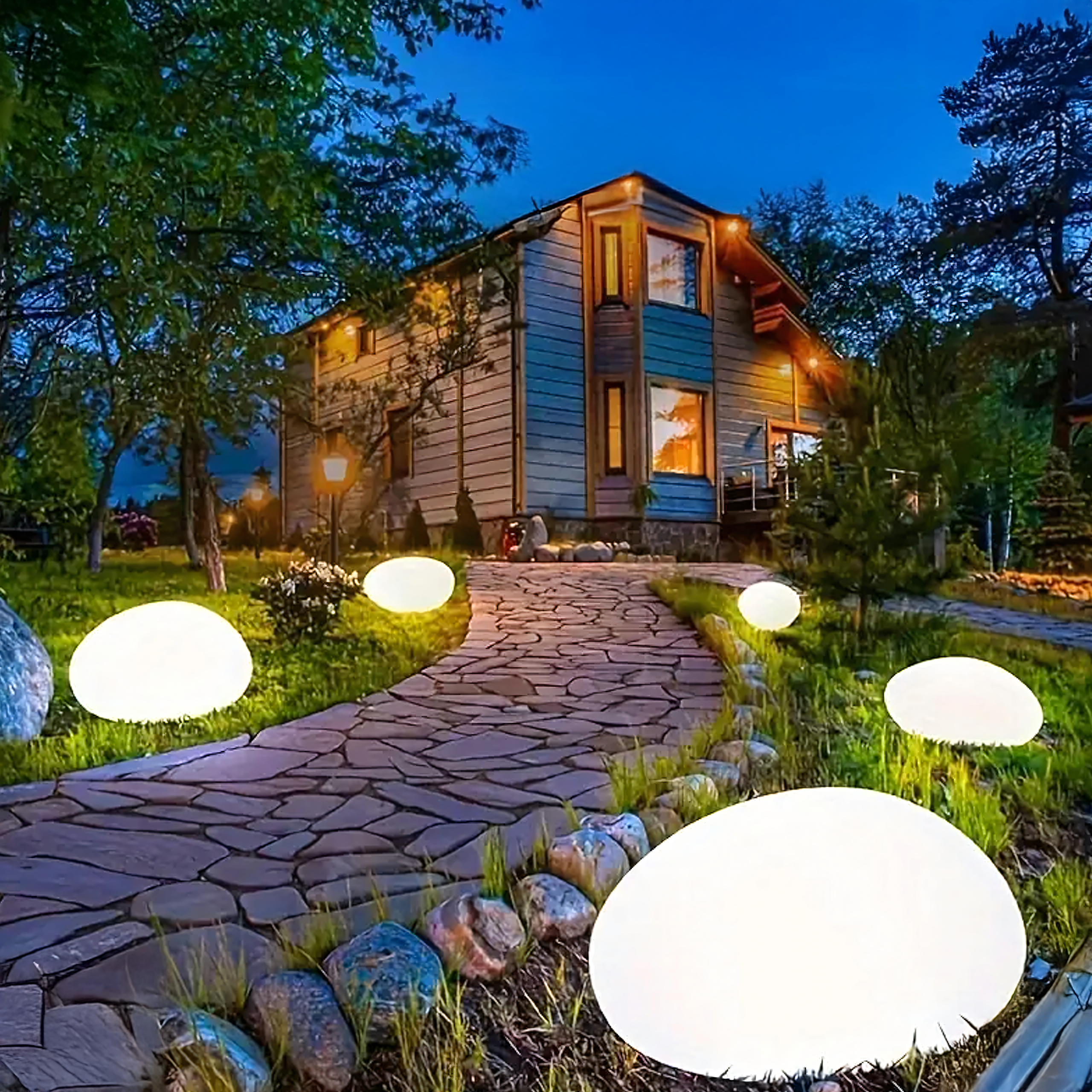 14 cm päikeseenergial töötav LED-aiakivilamp RC-K-1486