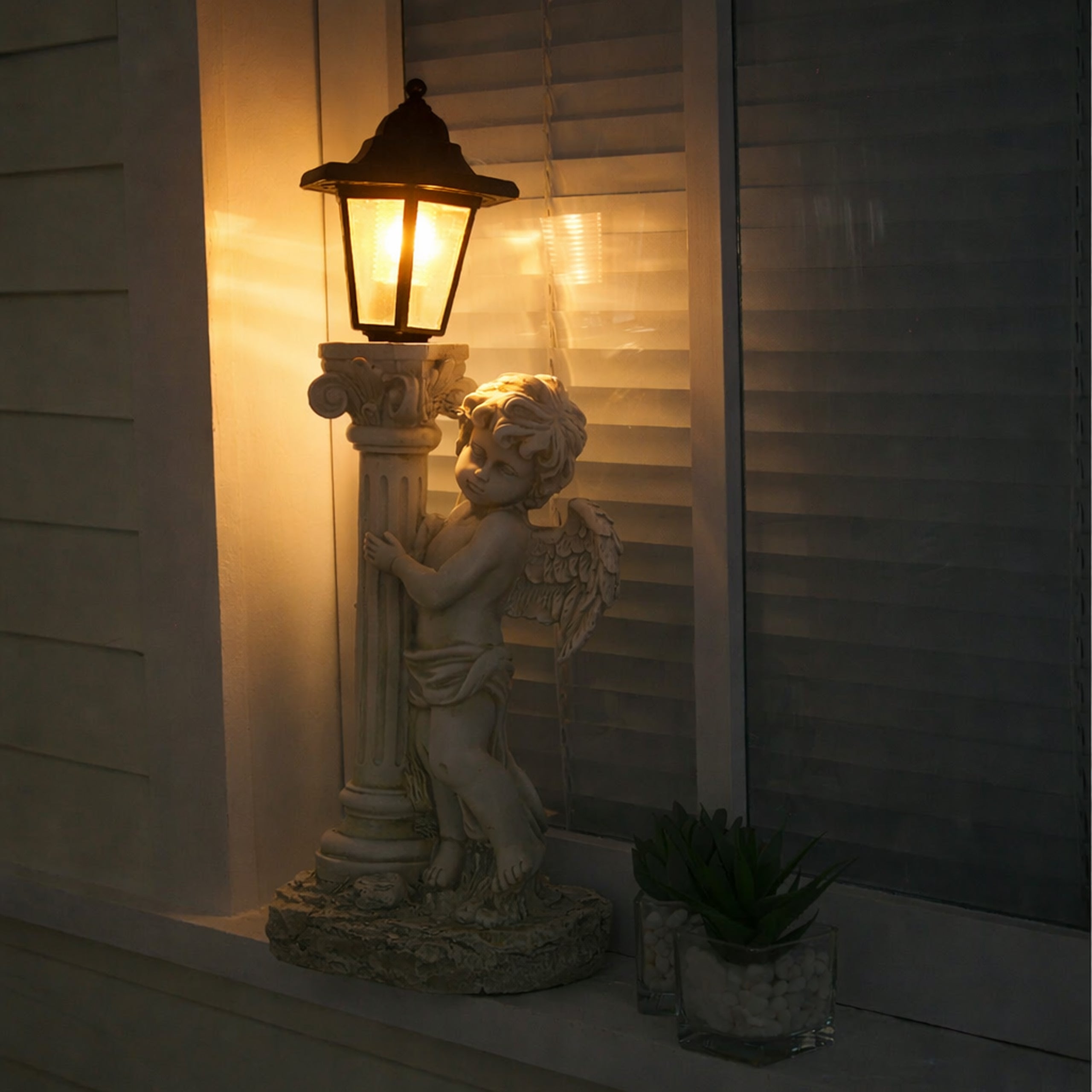96x Solar LED Angel Figurine Candle Holder Decoration 49cm