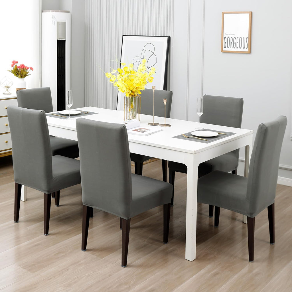 8x Chair Cover Seat Strong Universal Flexible with Elastic Band Soft