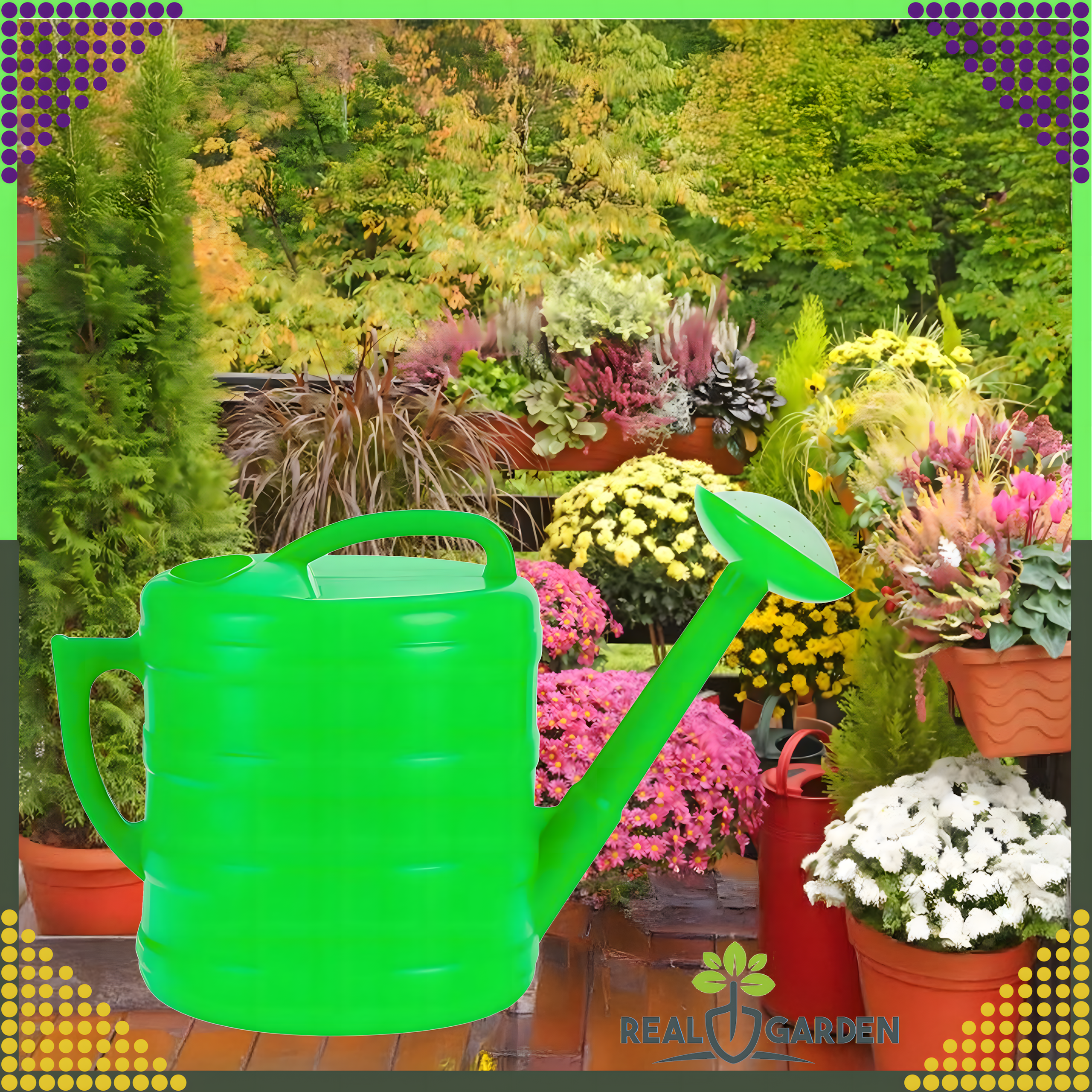 10L Oval Plastic Garden Watering Can with Watering Strainer