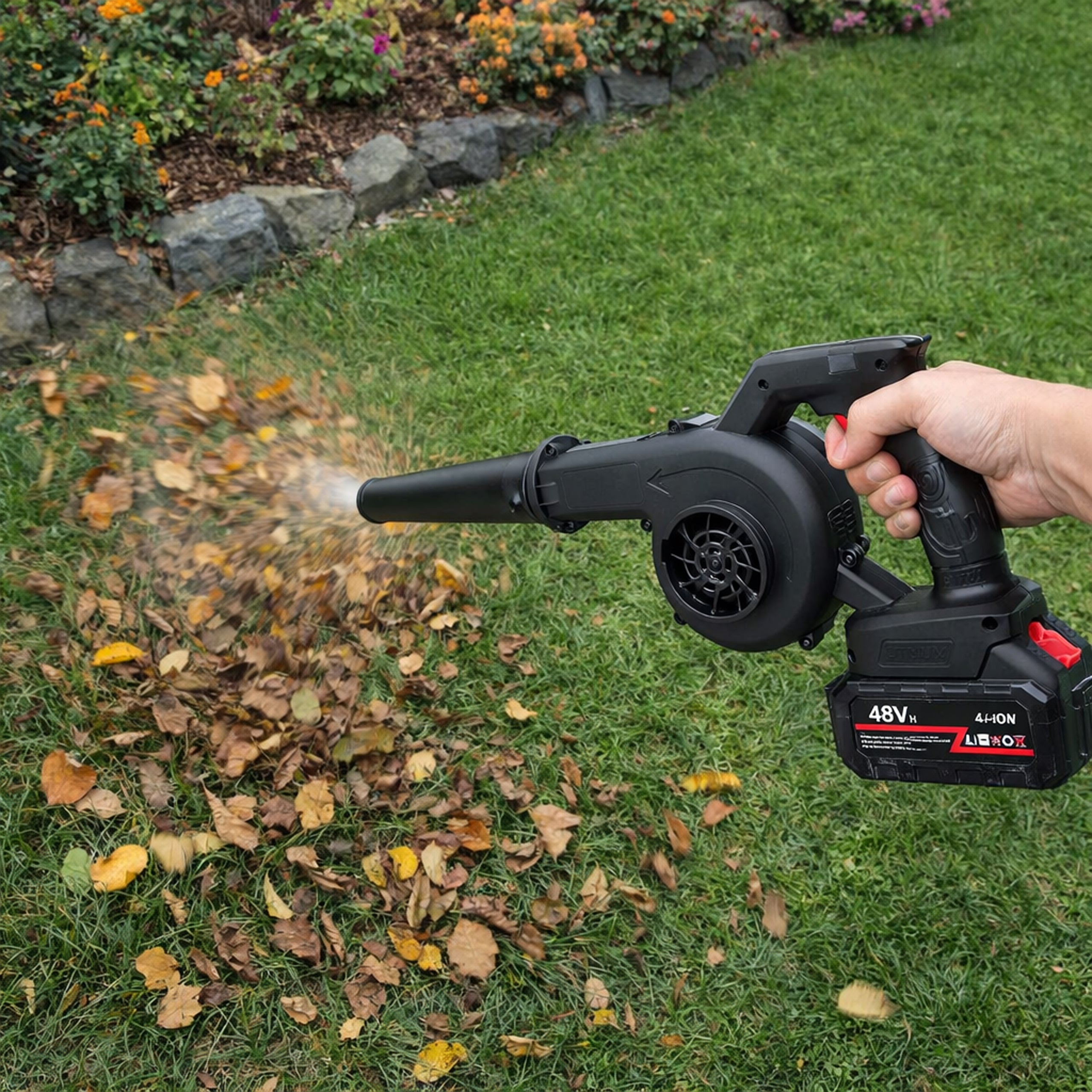 Võimas juhtmevaba käsikäes aialehepuhur 2-ühes