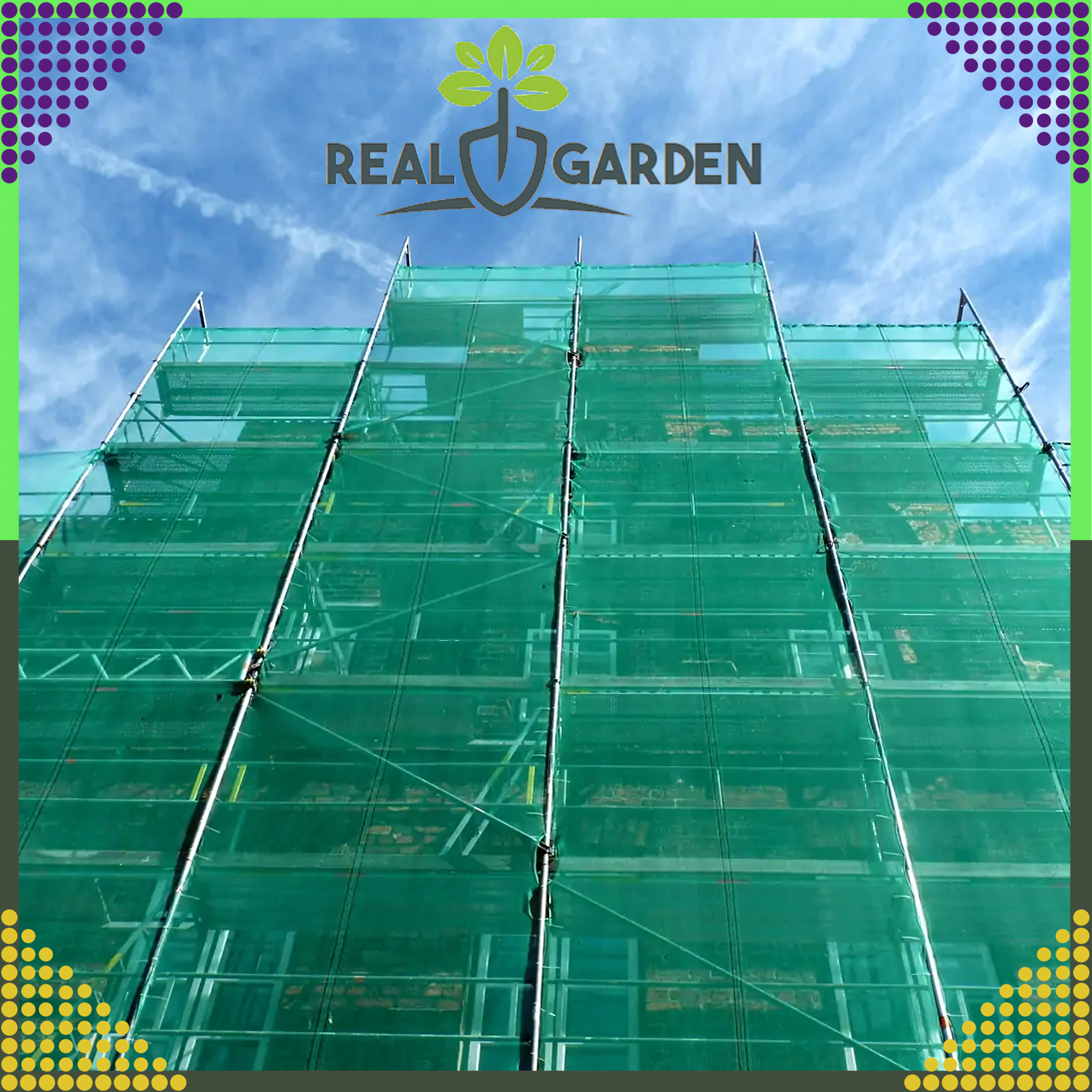 Green Protective Scaffold Netting 2.57x10m 60g