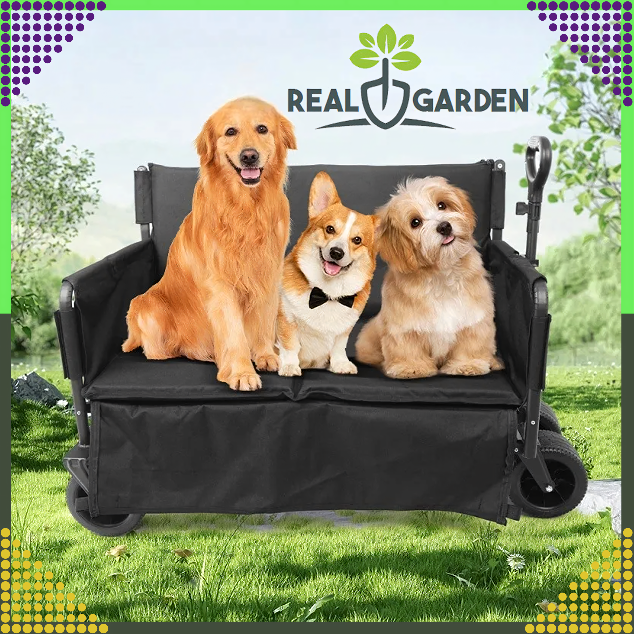 18 x kokkupandav aiandus-, ranna- ja kalastuskäru XL rattaga ja istmega