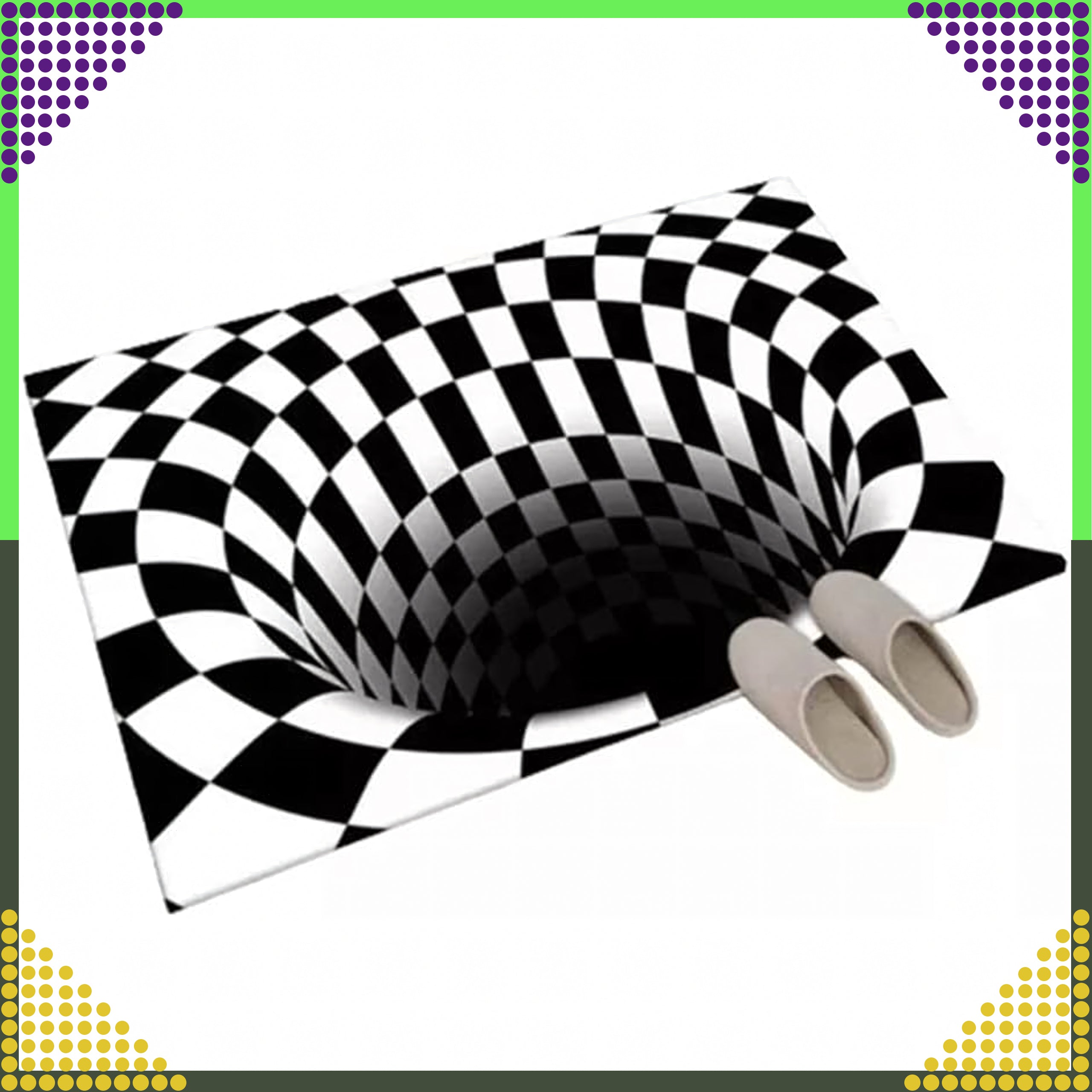 Chodnik Dywanik Mata Wycieraczka z Efektem 3D Iluzja Biała Dziura 60x40cm