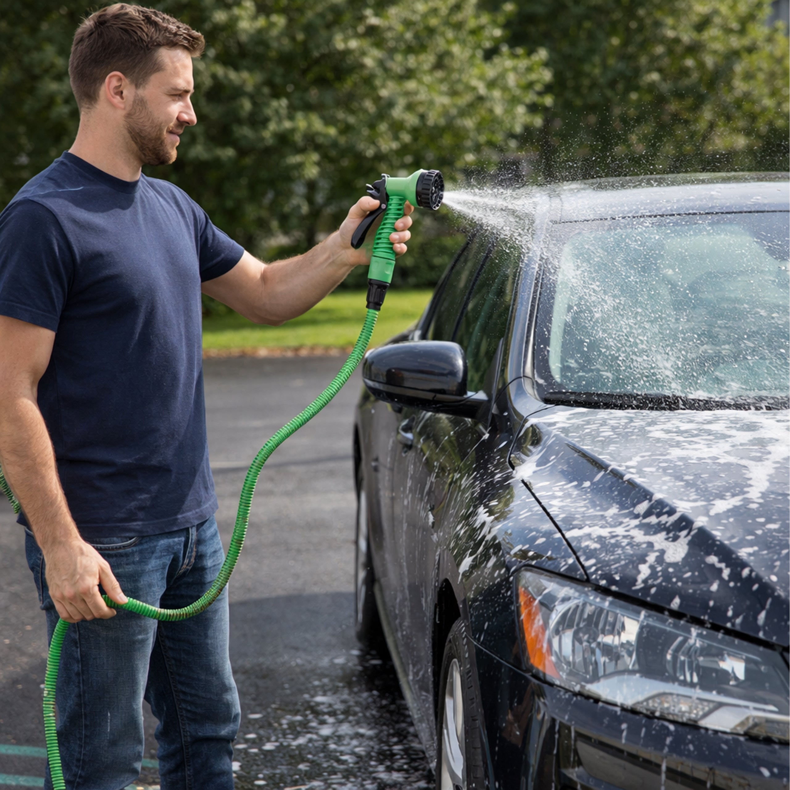 Laiendatav elastne aiavoolik 1/2 tolli 5-15m universaalse ühenduse ja pihustipüstoliga