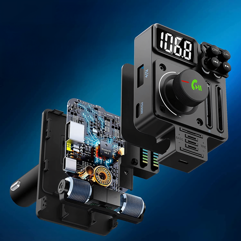 Auto FM-raadio saatja Bluetooth 5.3 PD 30W laadija