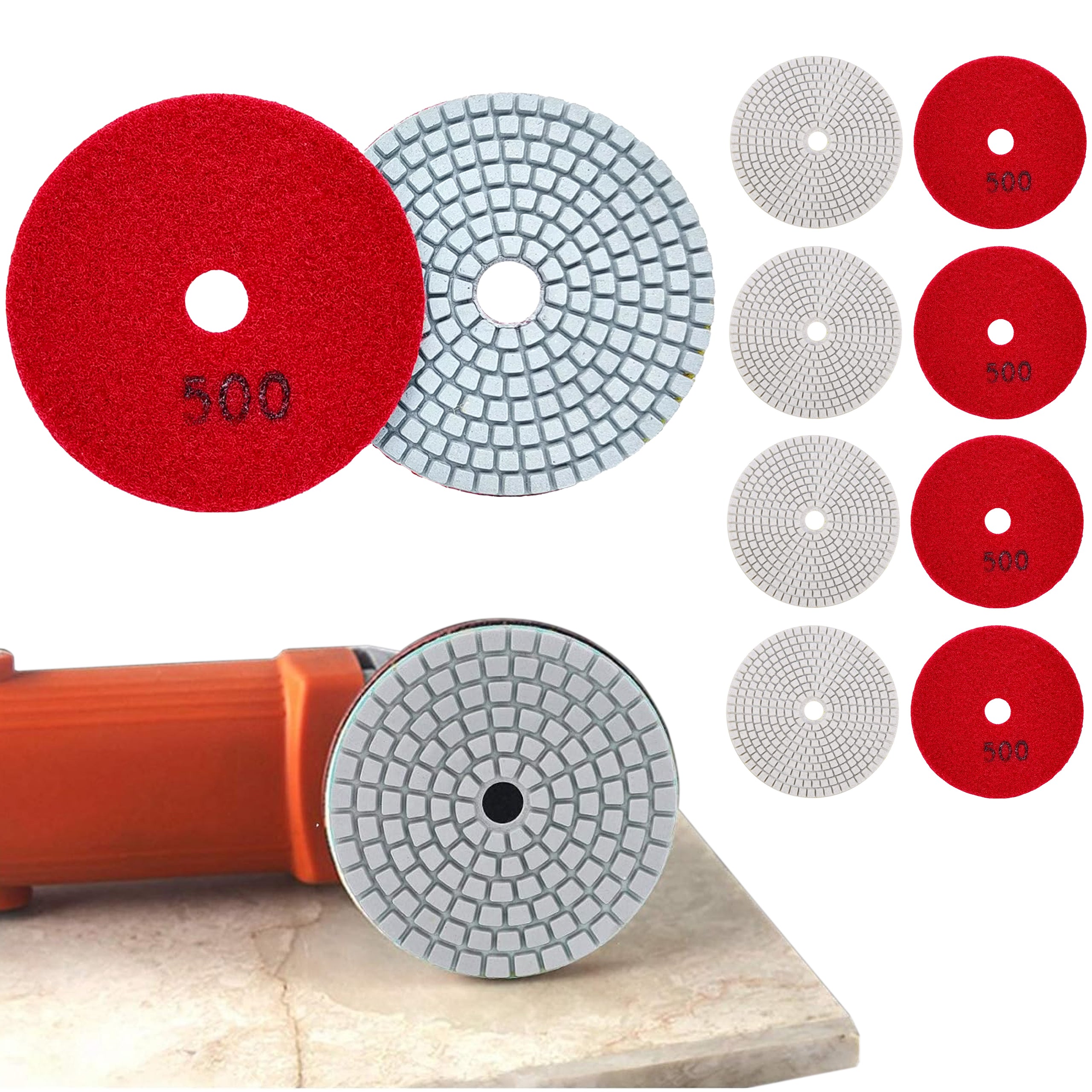 10x teemantpoleerimisketas 80mm portselanplaatide lihvimiseks takjakinnitusega 500