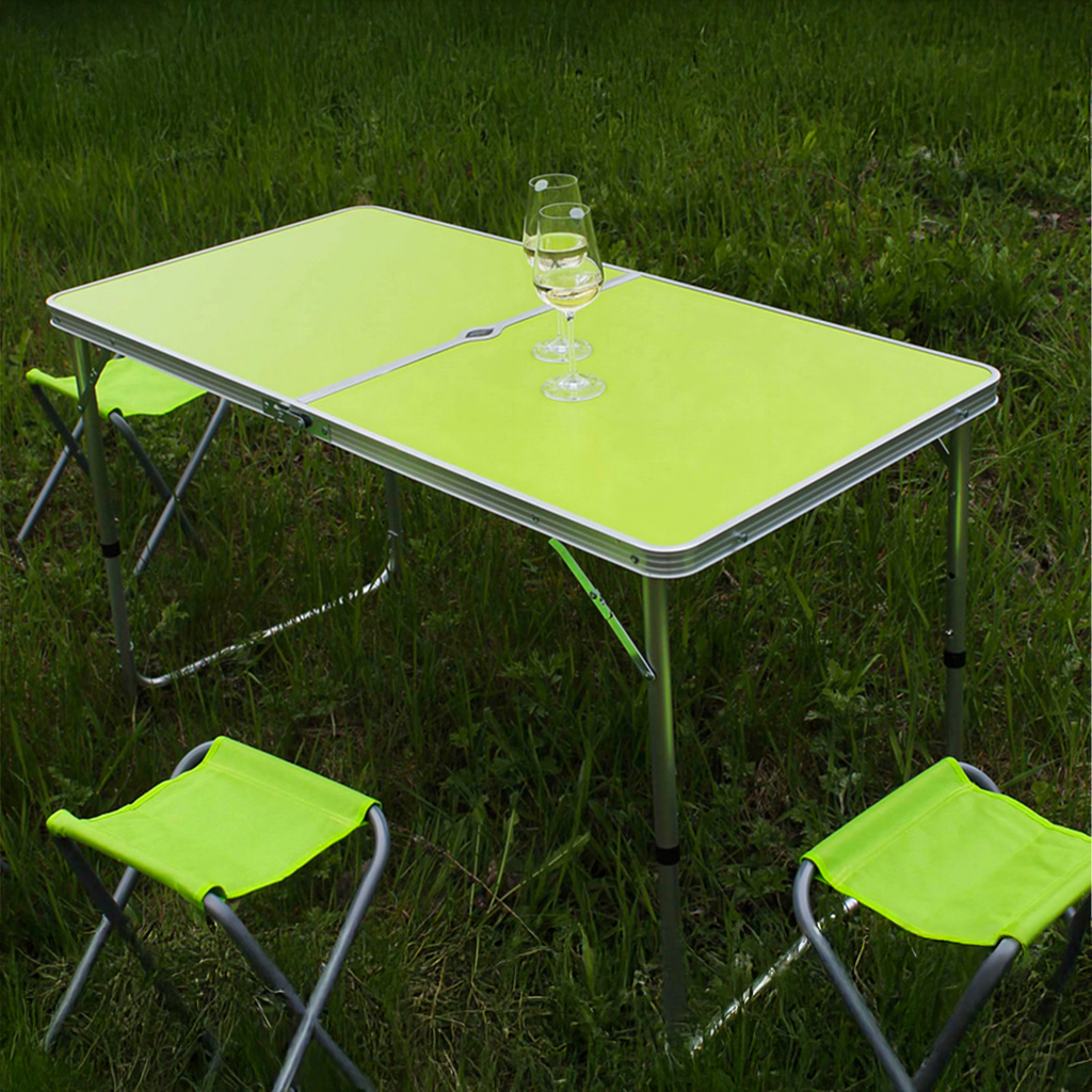 57x Set Folding Camping Table with 4 Chairs and Carrying Case