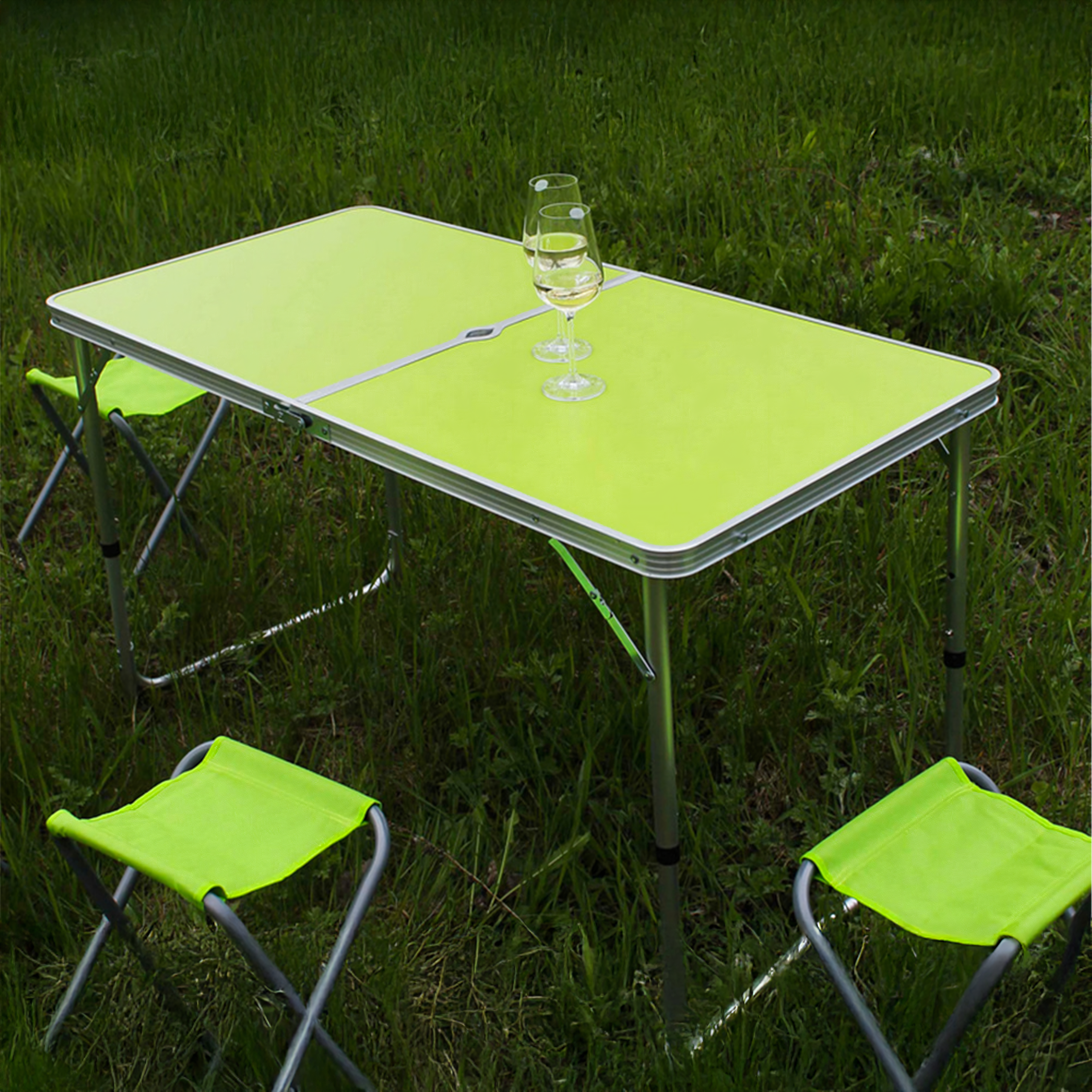 57x Set Folding Camping Table with 4 Chairs and Carrying Case