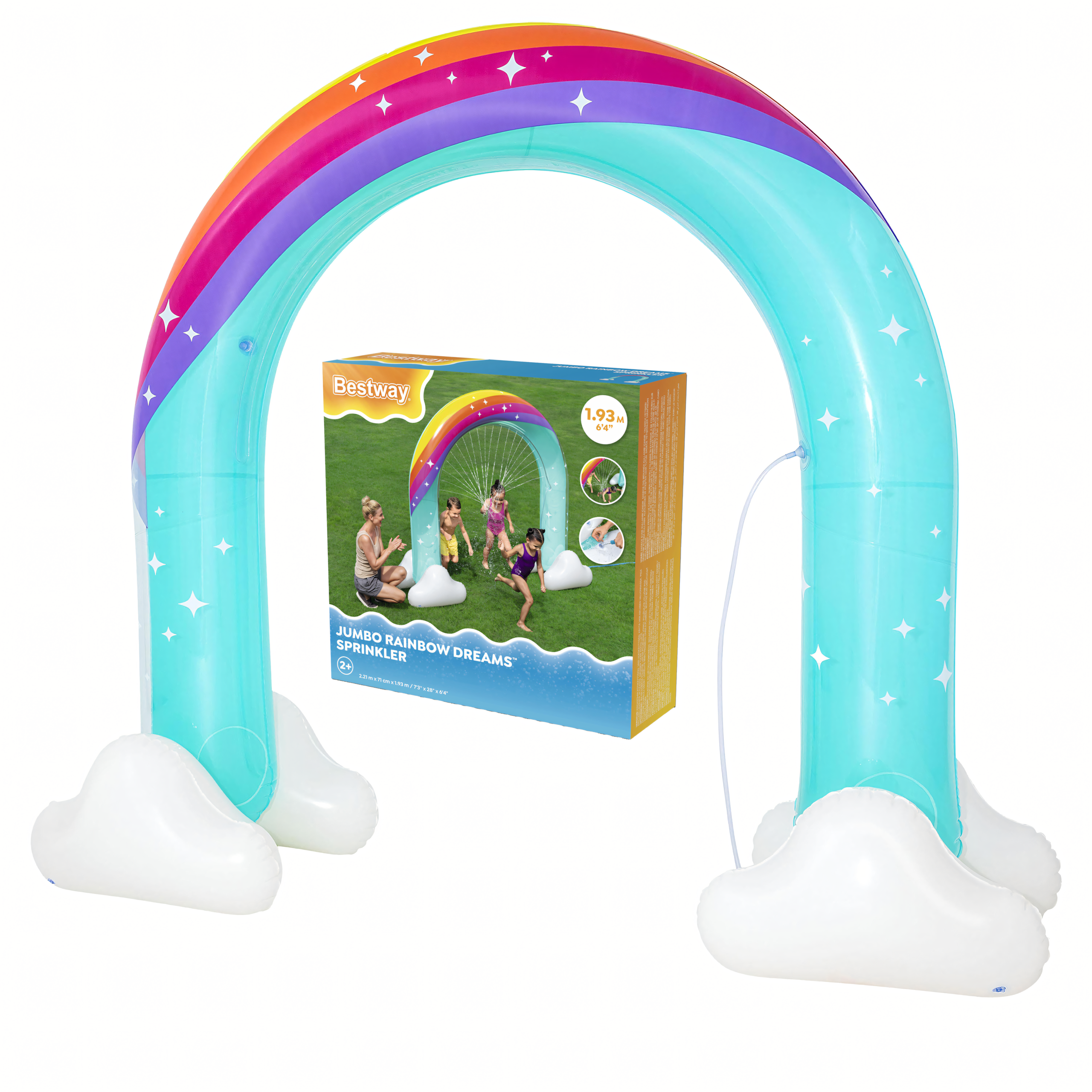 Bestway 52732 Täispuhutav vihmuti veekardin Vikerkaar aeda 221x71x193 cm
