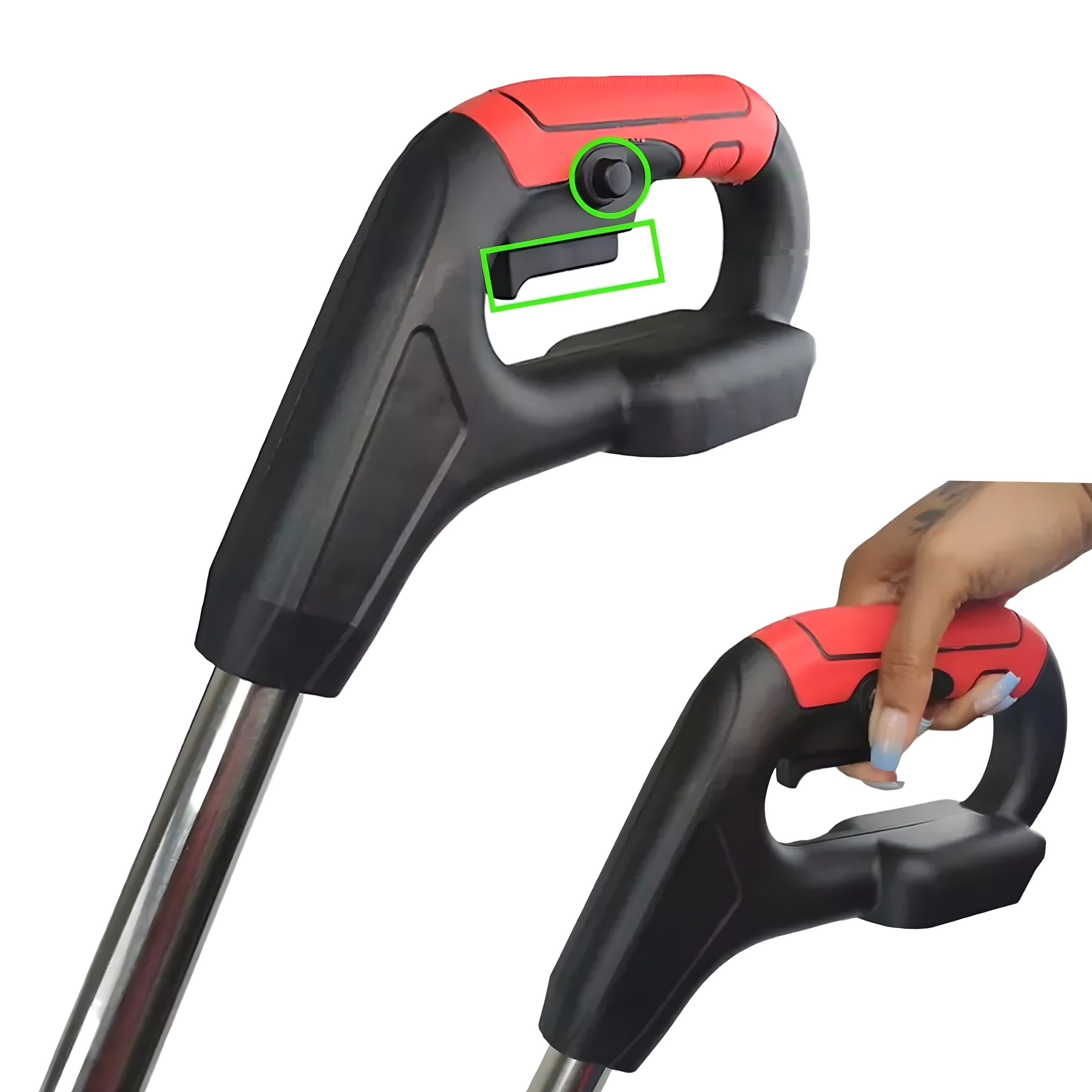 120x Juhtmevaba murutrimmeri ja võsalõikuri komplekt XXL ratastega