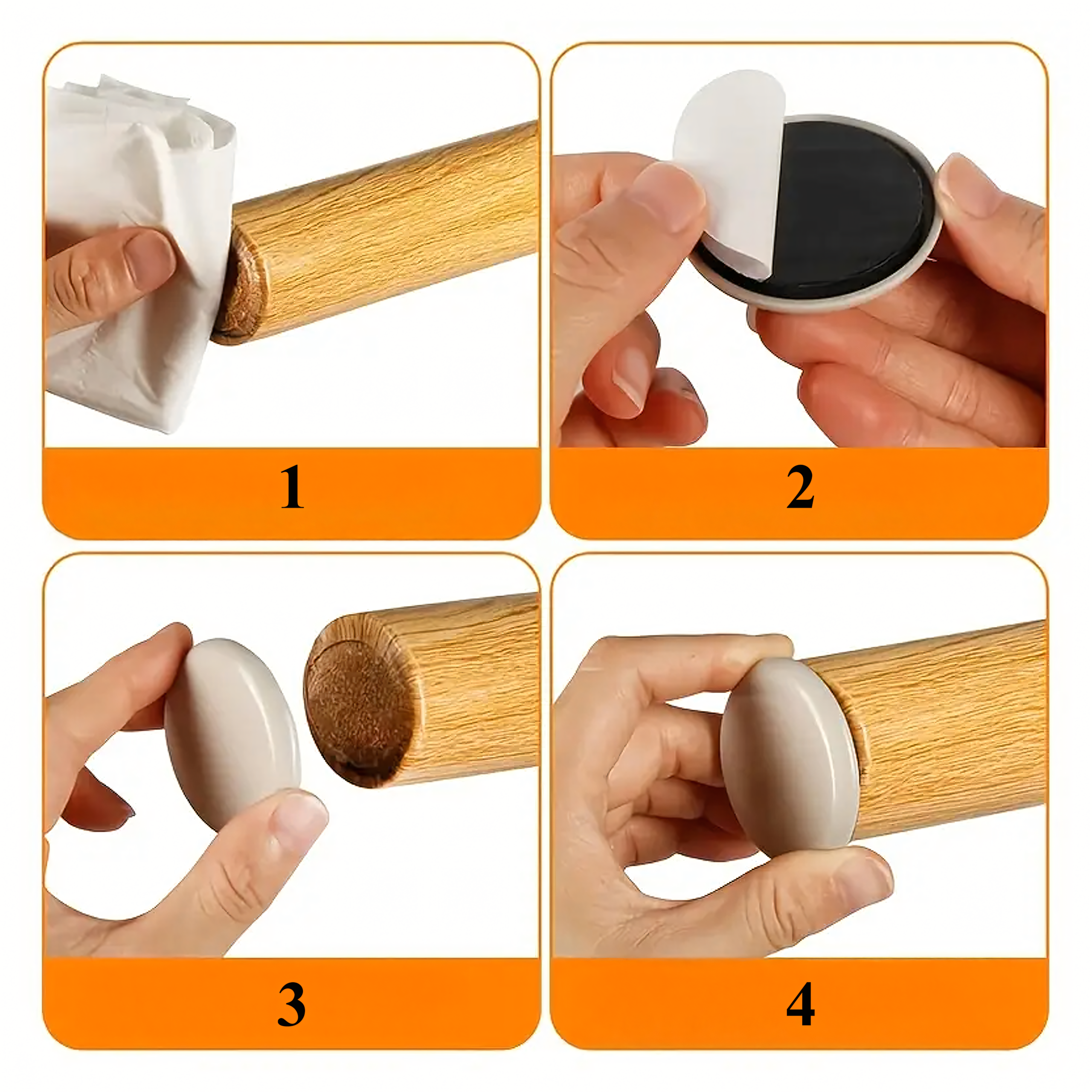 Round Self-Adhesive Glide Pads for Moving Furniture 4.2 cm 8 pcs