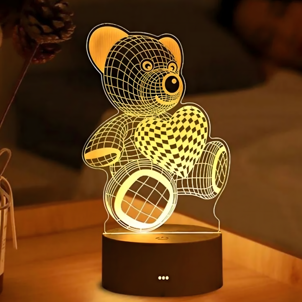 NICE DREAM Karu 3D-illusiooniga öölamp USB lauavalgusti laste magamistuppa