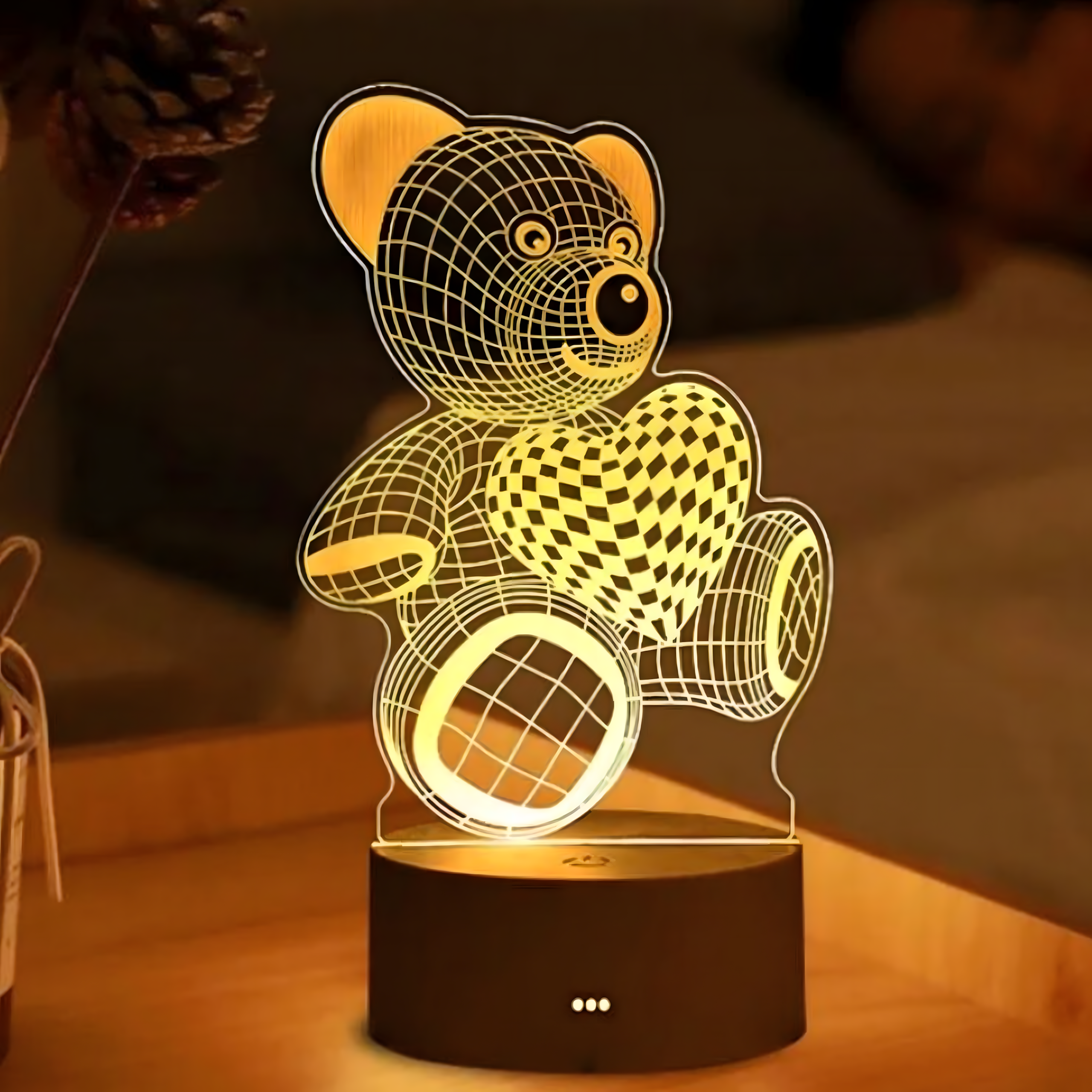 3D illusiooniga kingitus – öölamp karukujuga laste magamistuppa, USB lauavalgusti