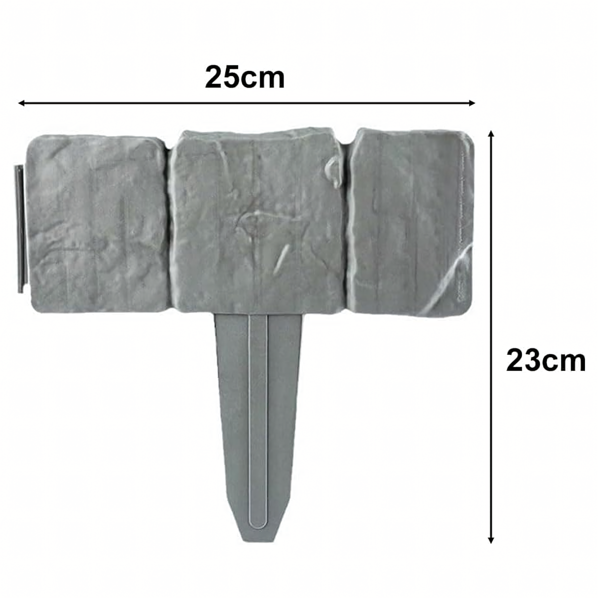 Garden Edging Palisade Lawn Border Stone Split Gray 250 cm