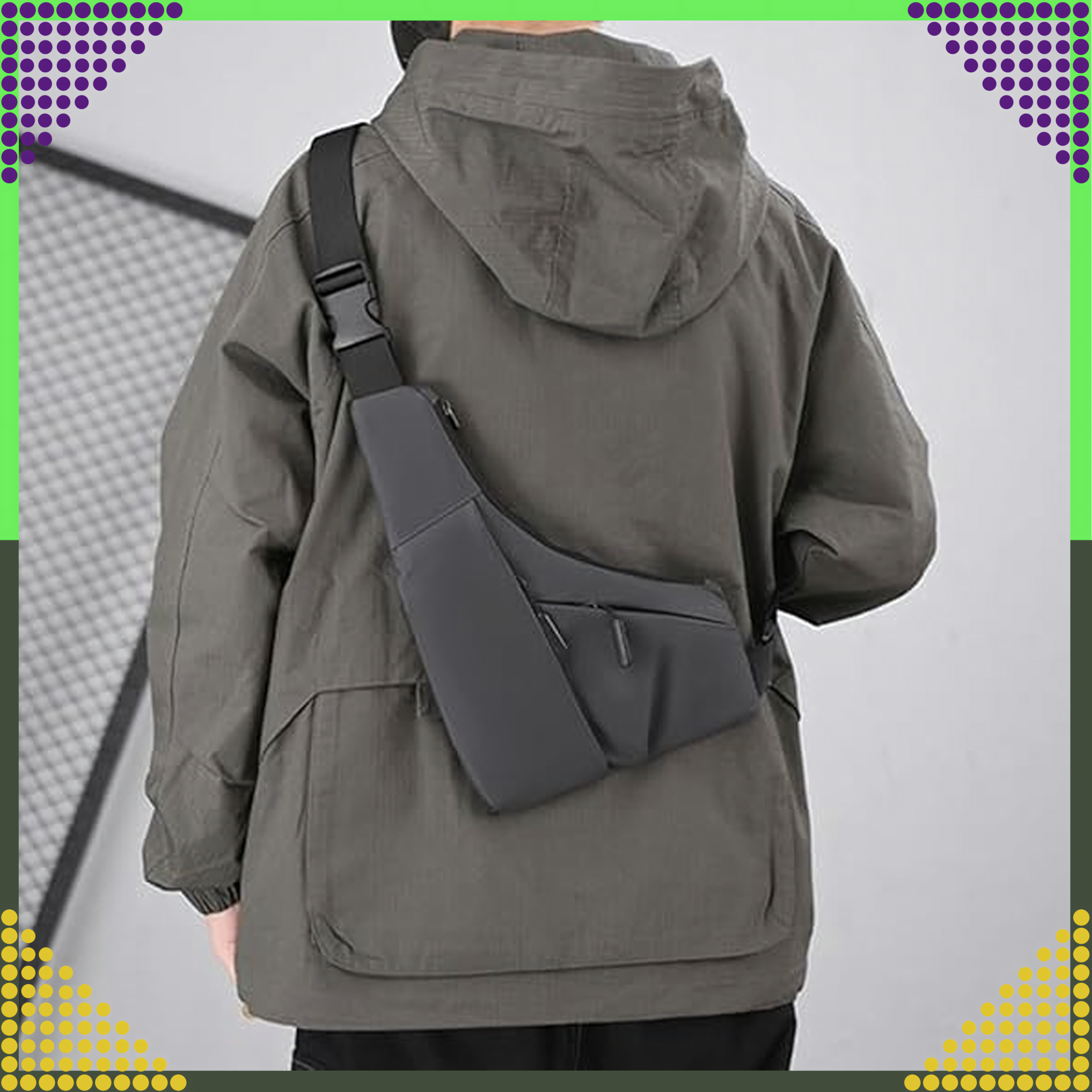 Waist Bag Backpack Shoulder Bag Urban Sporty Men's Women's Gray