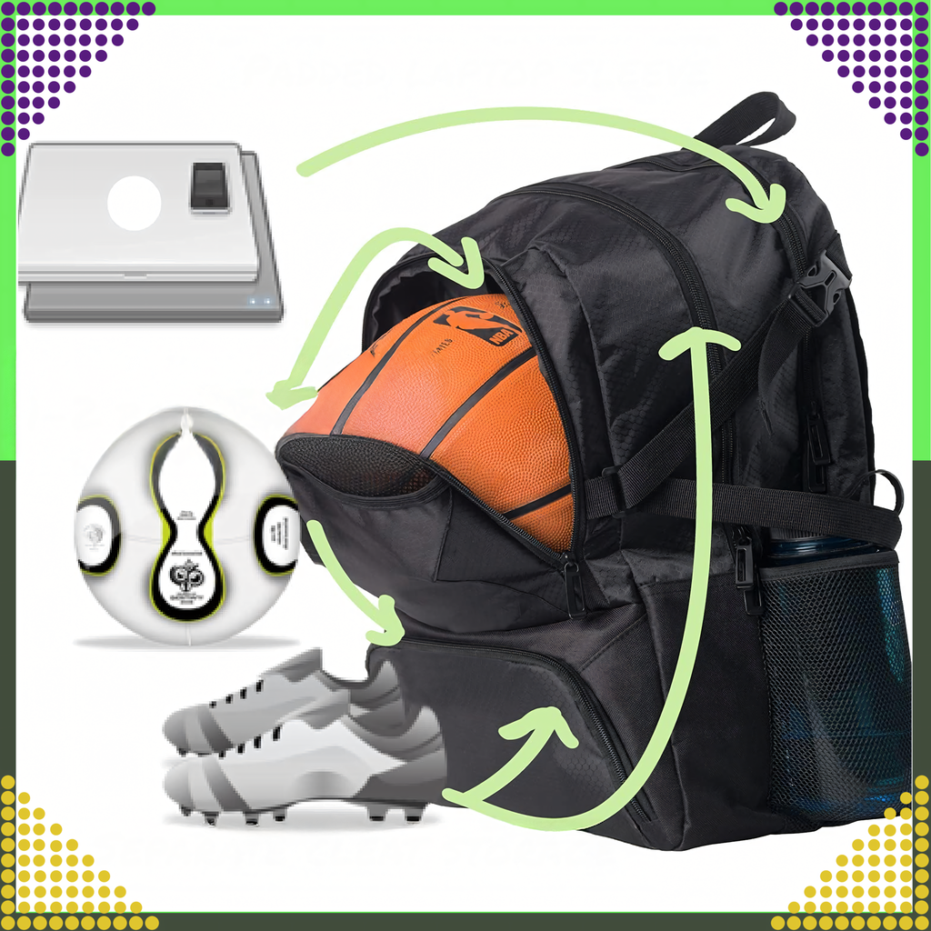 Seljakott treeningukott pallide, jalgpalli/korvpallijalatsite jaoks